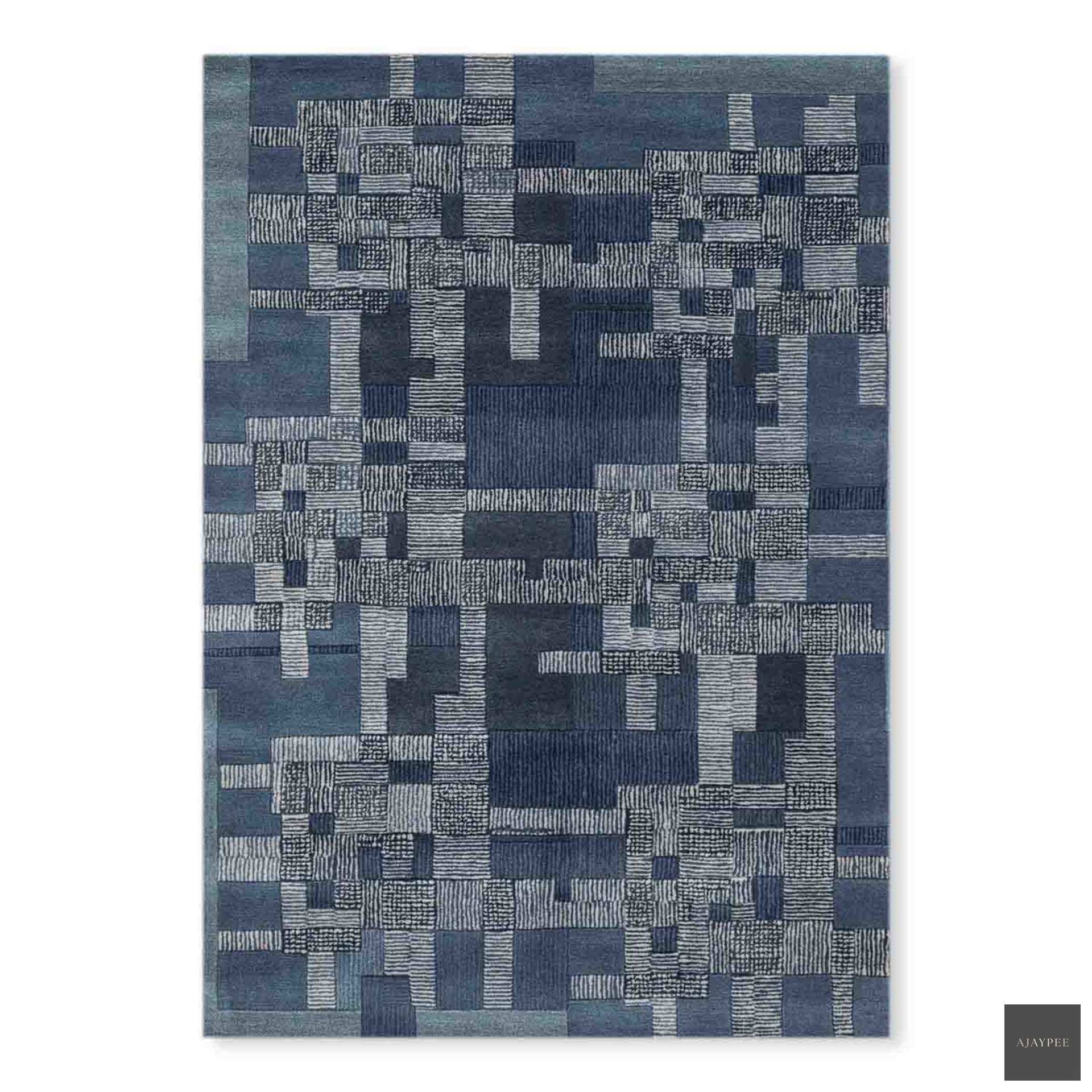 Blurred Amalgamations Hand Tufted Woollen Rug By Shripal Munshi - Cotton - Hand Tufted - Ajaypee Carpets (Thumbnail 2)