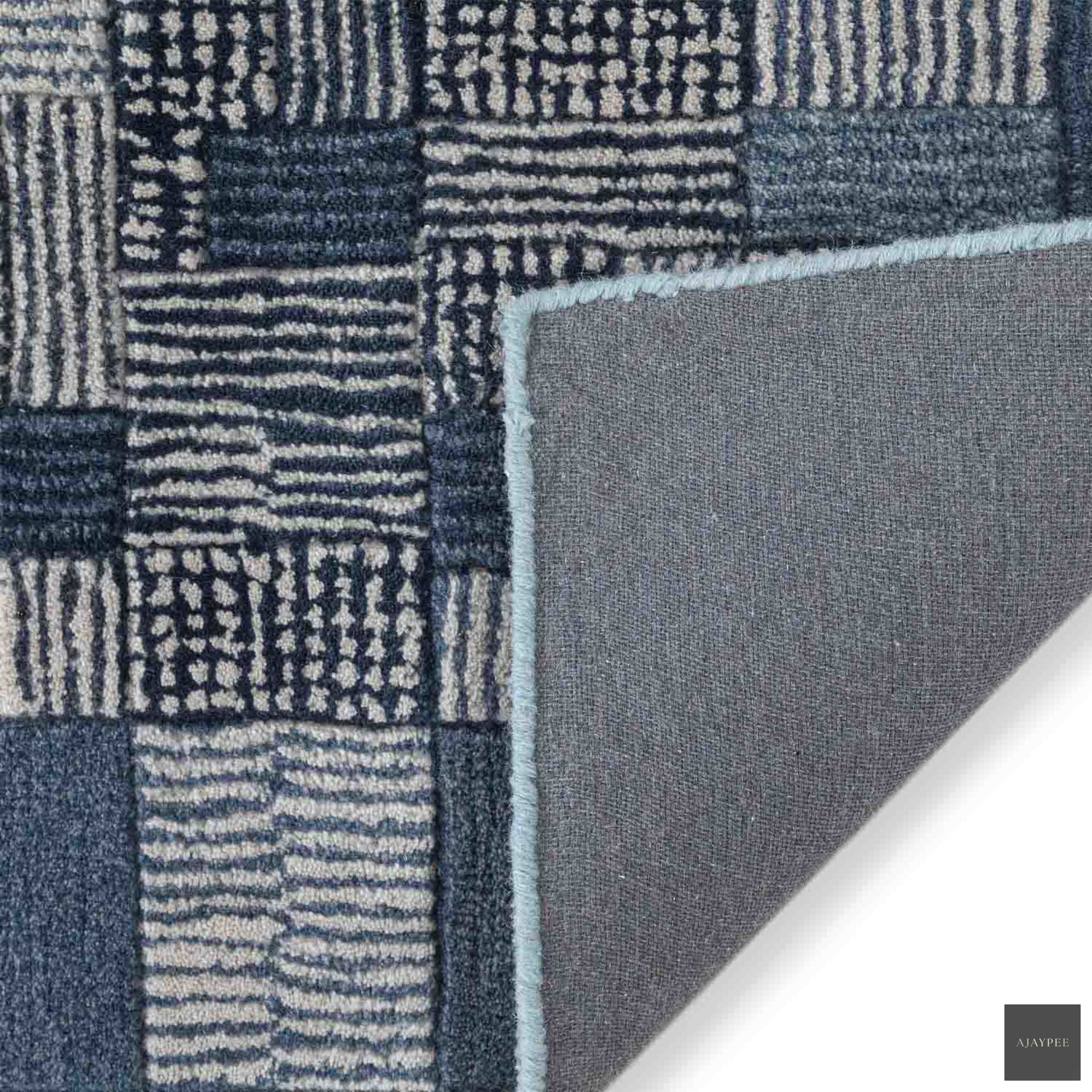 Blurred Amalgamations Hand Tufted Woollen Rug By Shripal Munshi - Cotton - Hand Tufted - Ajaypee Carpets (Thumbnail 5)