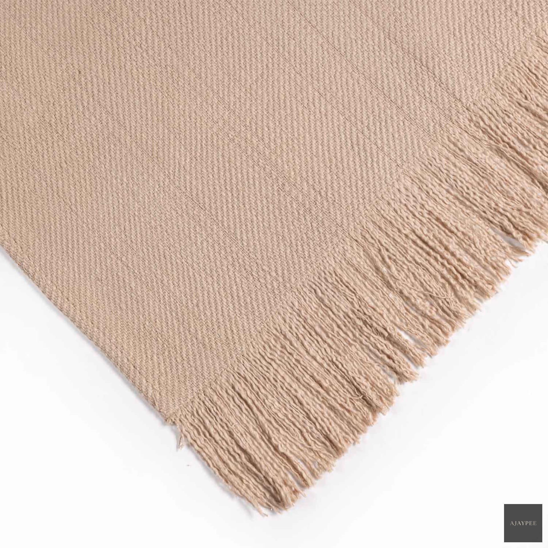 Bouclé Cotton Dobby Design Throw - Cotton - Hand Woven - Ajaypee Carpets (Thumbnail 3)