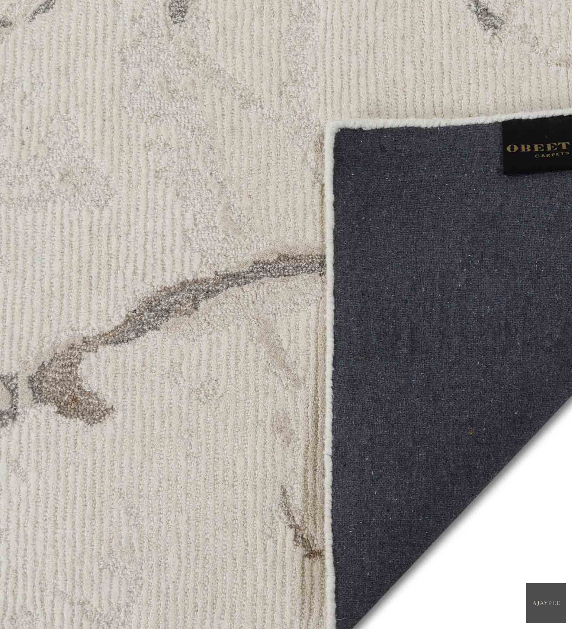 Crema Hand Tufted Woollen Rug - Cotton - Hand Tufted - Ajaypee Carpets (Thumbnail 5)