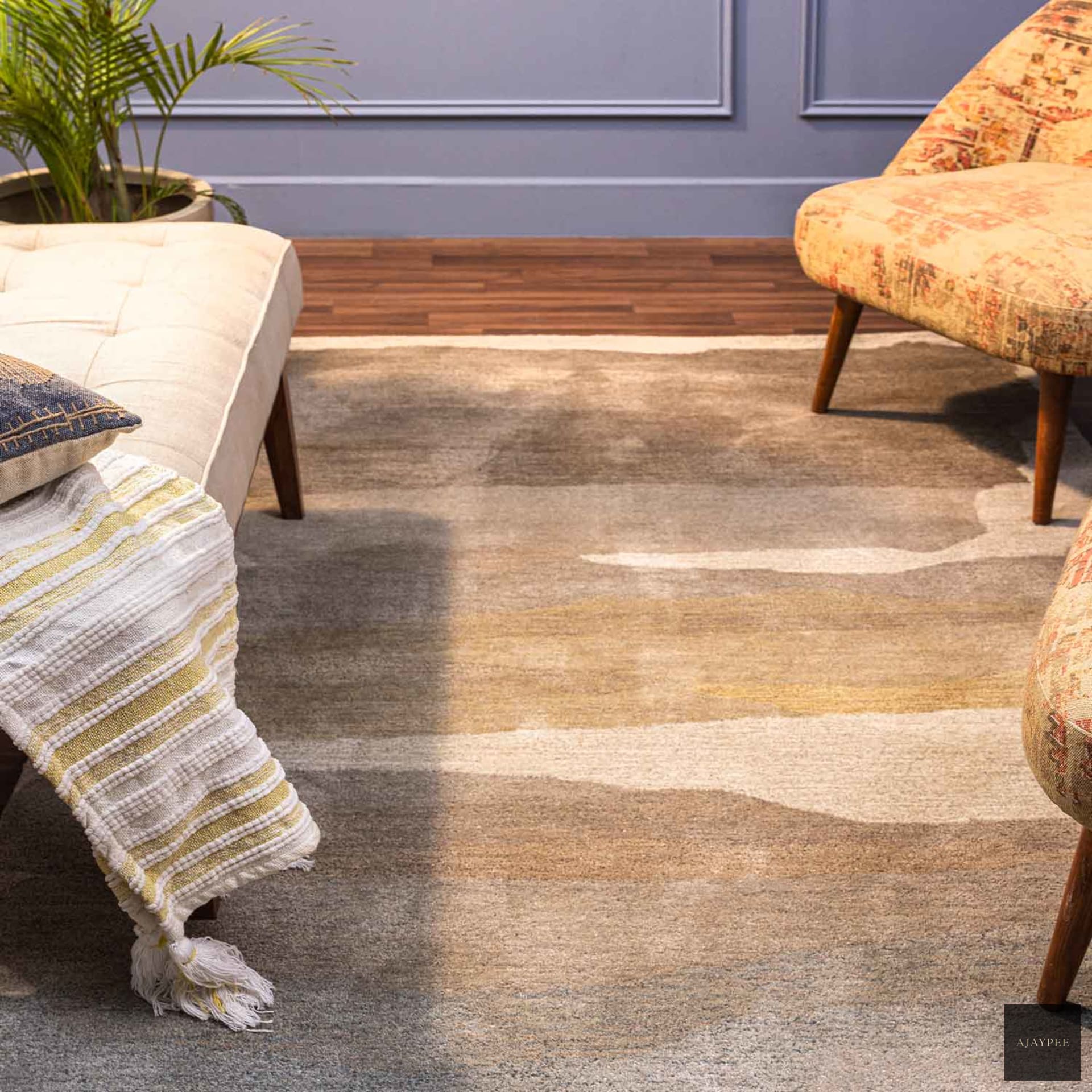 Delia Hand Tufted Woollen Rug - Cotton - Hand Tufted - Ajaypee Carpets (Thumbnail 2)