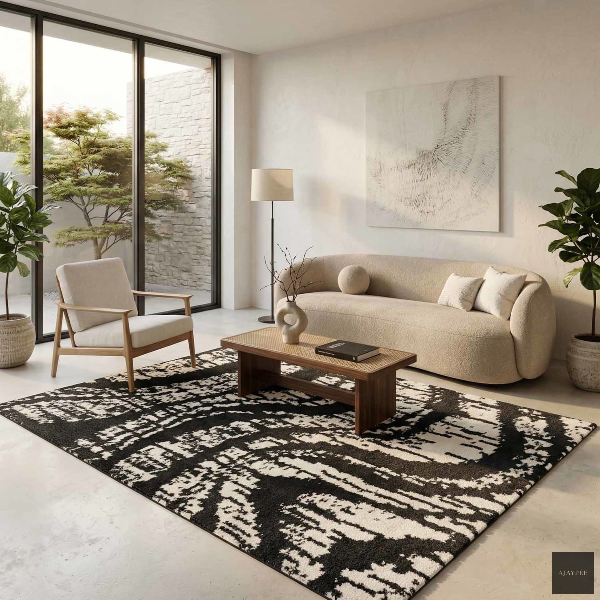 Ebony Hand Tufted Rug - Cotton - Hand Tufted - Ajaypee Carpets (View 1)