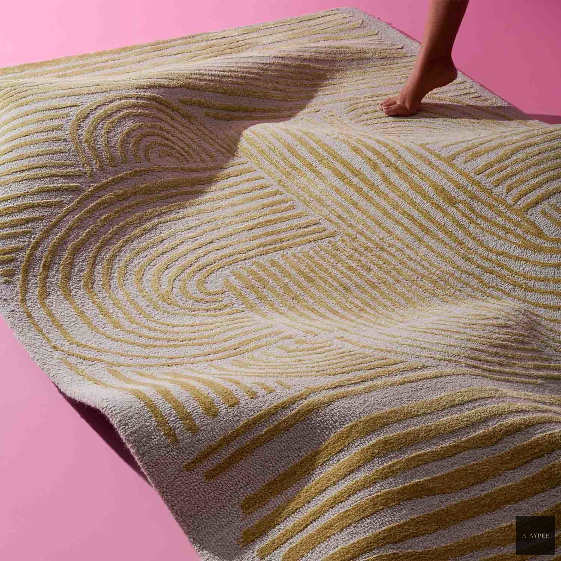 Eshaq Hand Tufted Woollen And Viscose Rug - Cotton - Hand Tufted - Ajaypee Carpets (View 1)