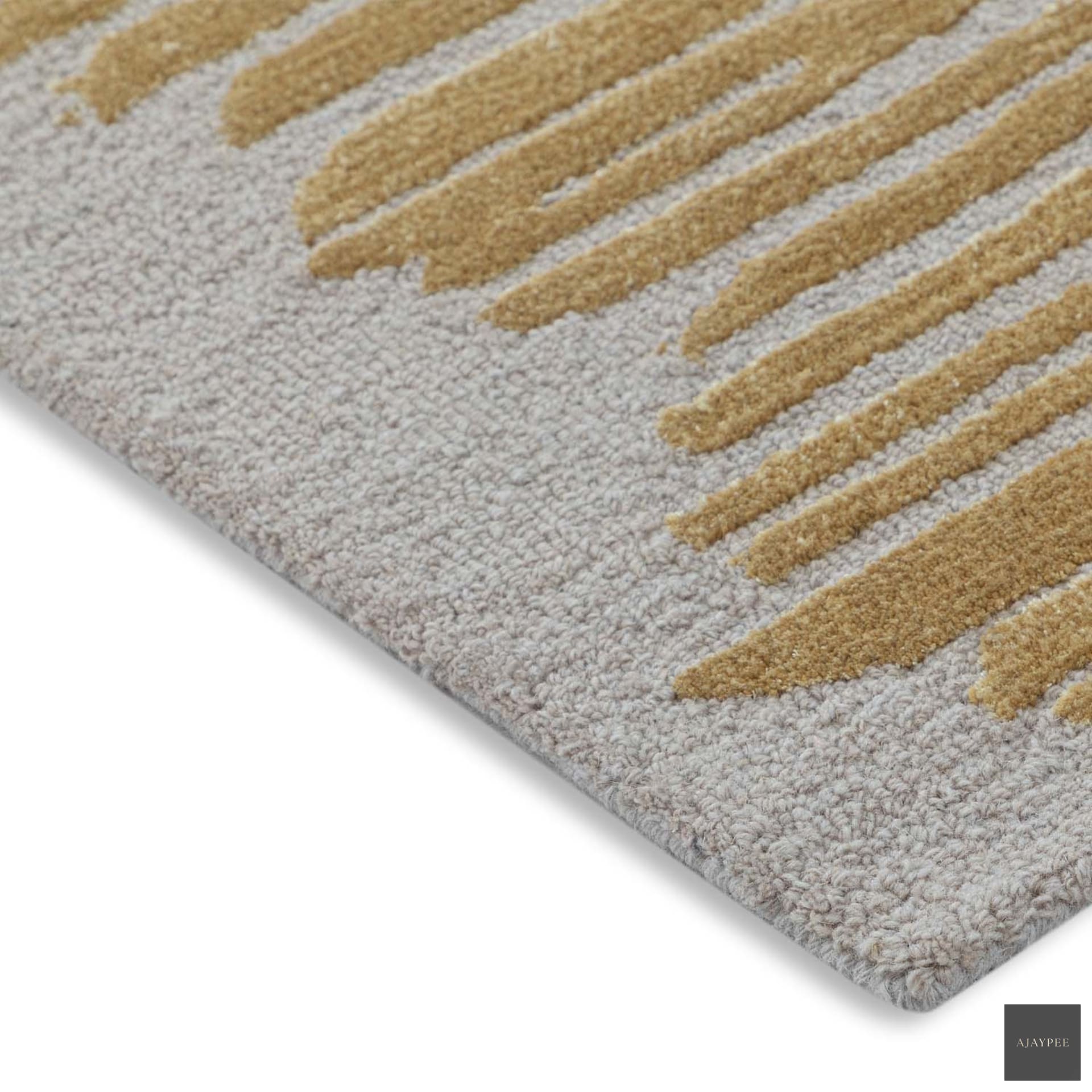 Eshaq Hand Tufted Woollen And Viscose Rug - Cotton - Hand Tufted - Ajaypee Carpets (Thumbnail 4)