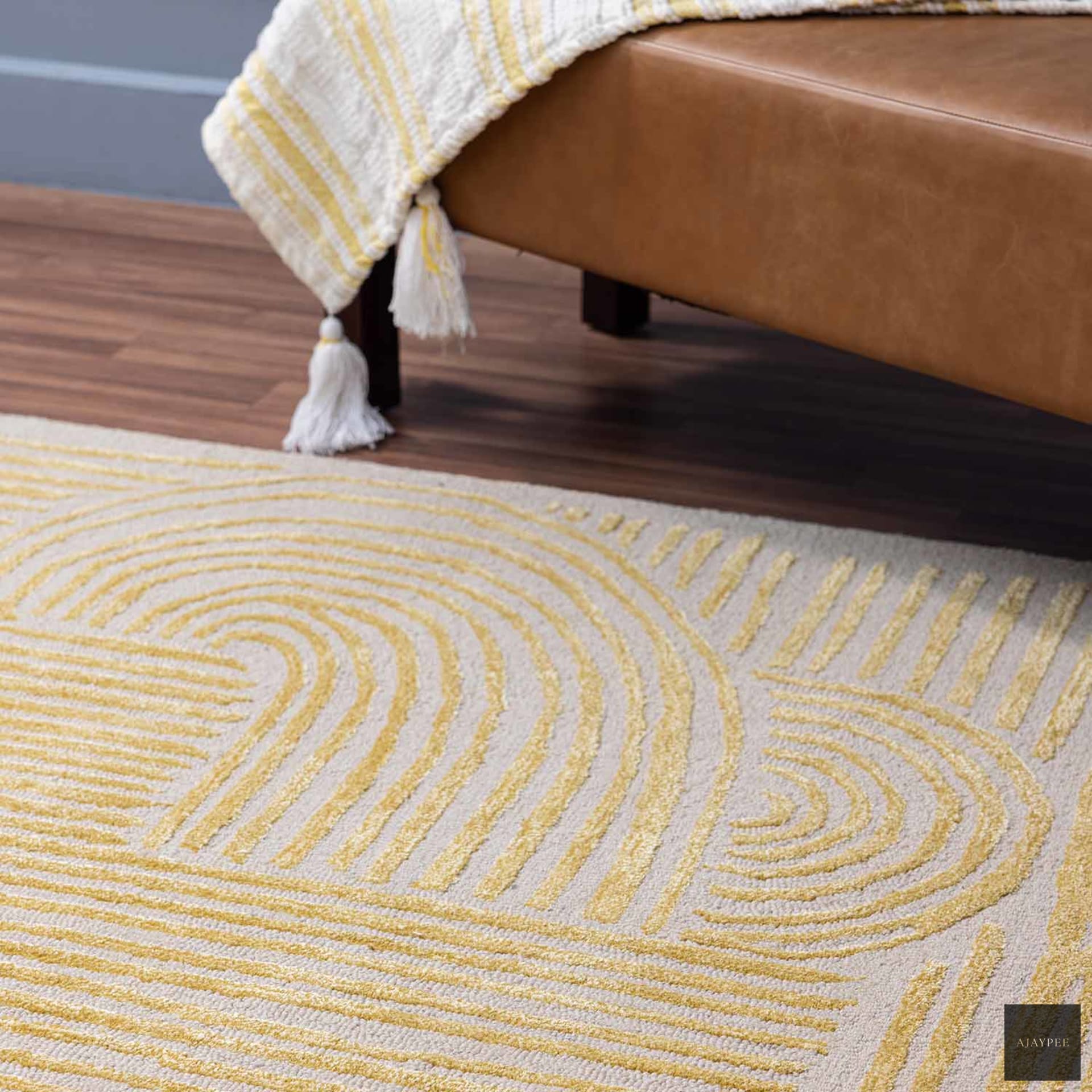Eshaq Hand Tufted Woollen And Viscose Rug - Cotton - Hand Tufted - Ajaypee Carpets (Thumbnail 6)