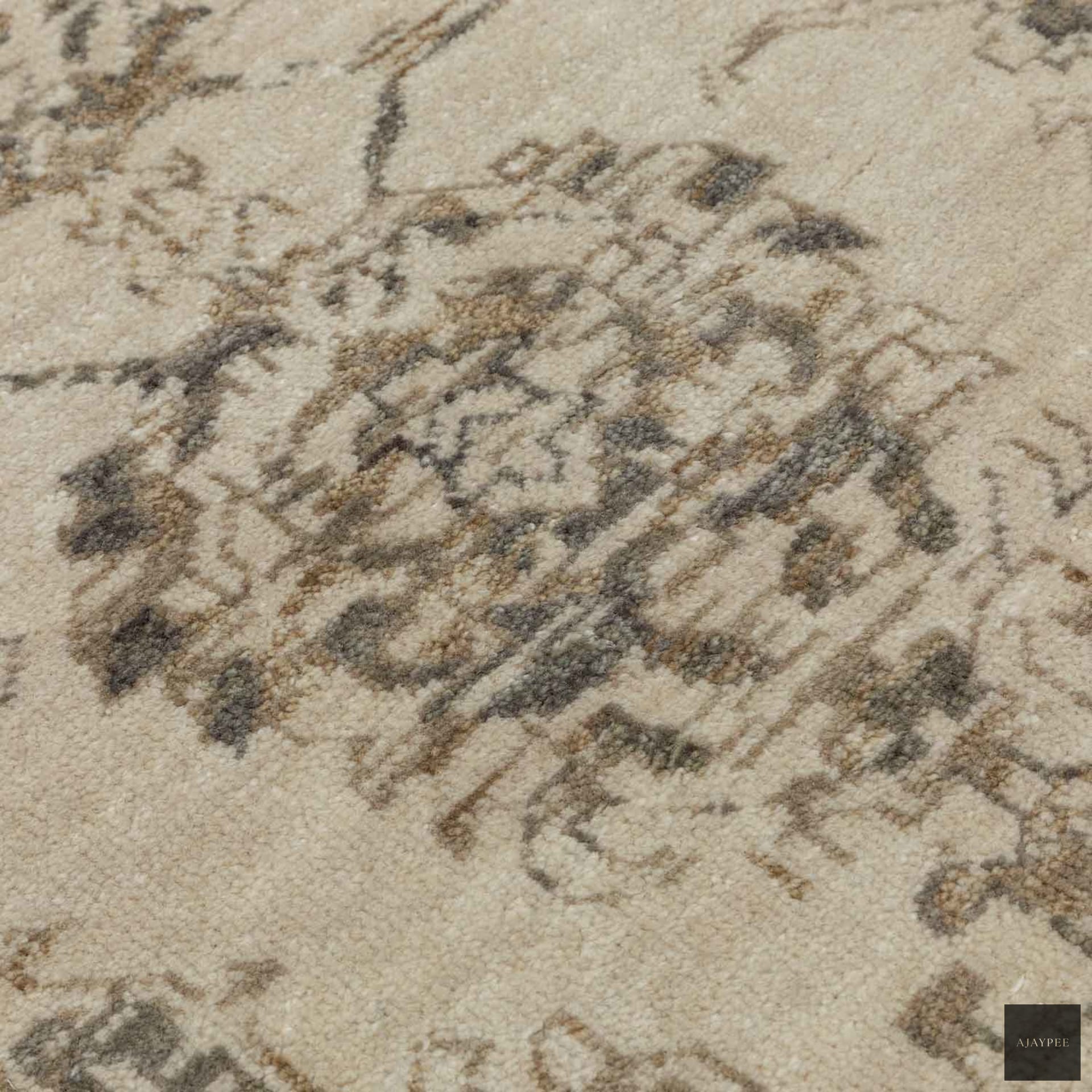 Farhan Hand Knotted Woollen Rug - Cotton - Hand Knotted - Ajaypee Carpets (Thumbnail 2)