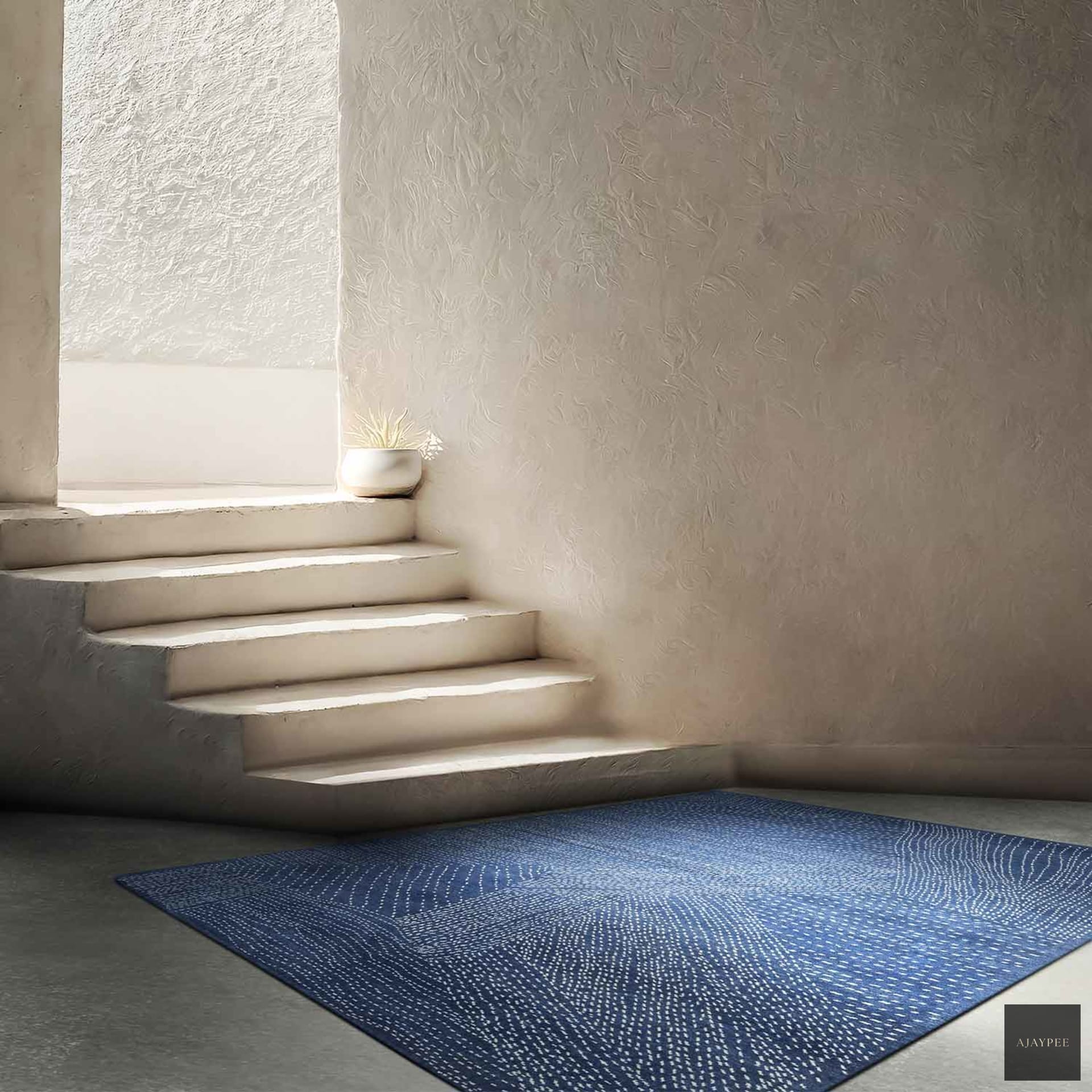 Firoza Hand Knotted Woollen Rug by Abraham & Thakore - Cotton - Hand Knotted - Ajaypee Carpets (View 1)