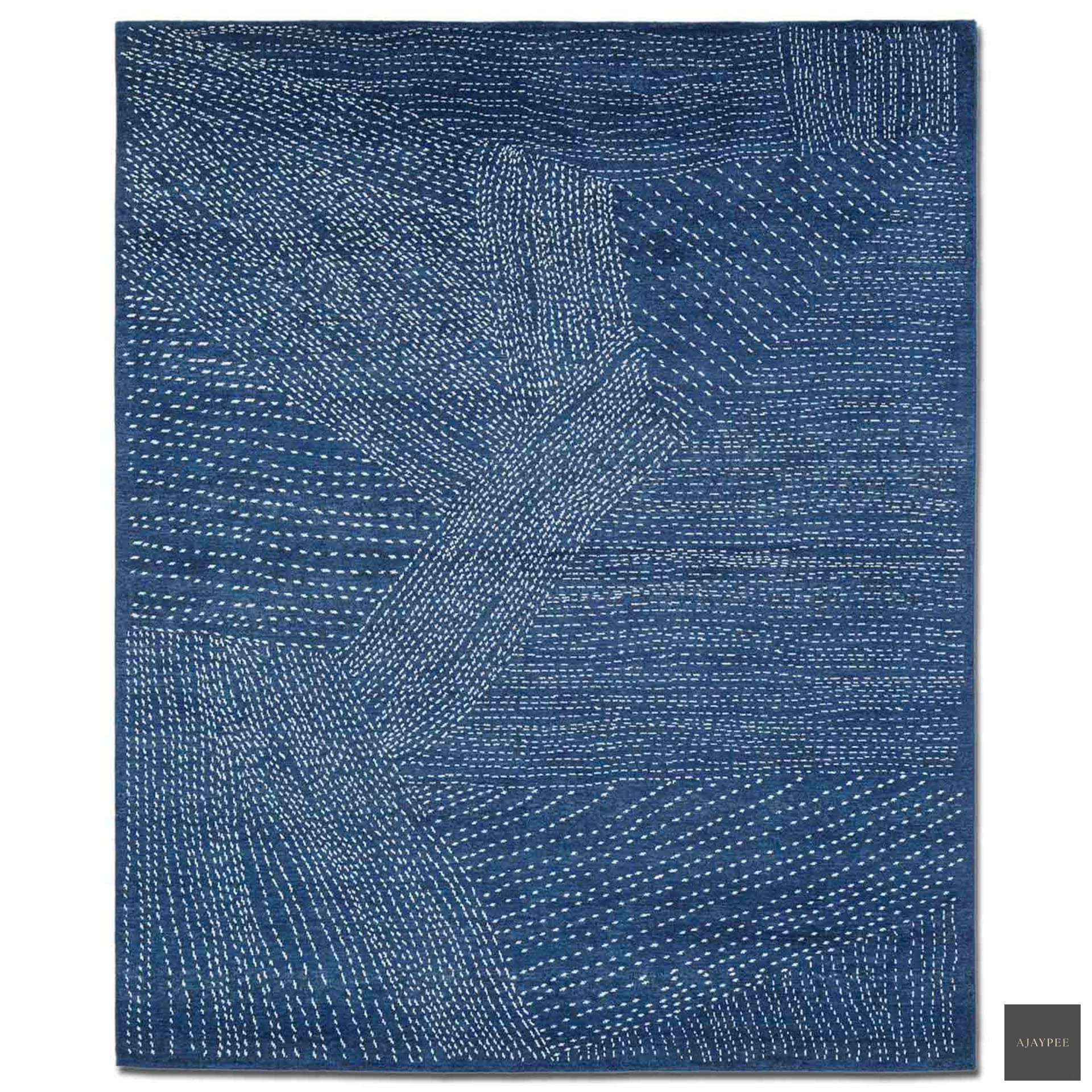 Firoza Hand Knotted Woollen Rug by Abraham & Thakore - Cotton - Hand Knotted - Ajaypee Carpets (Thumbnail 2)