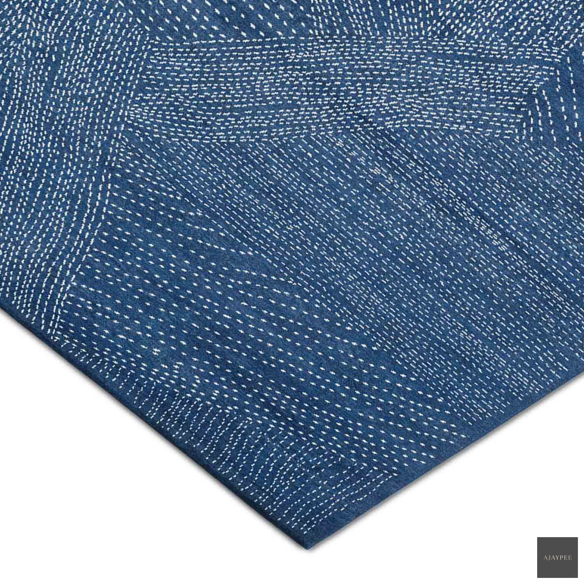 Firoza Hand Knotted Woollen Rug by Abraham & Thakore - Cotton - Hand Knotted - Ajaypee Carpets (Thumbnail 3)