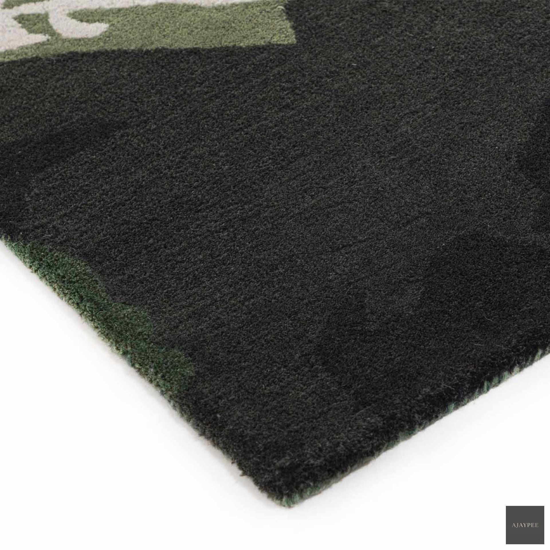 Framing The Fragments Hand Tufted Woollen Rug By Shripal Munshi - Cotton - Hand Tufted - Ajaypee Carpets (Thumbnail 3)