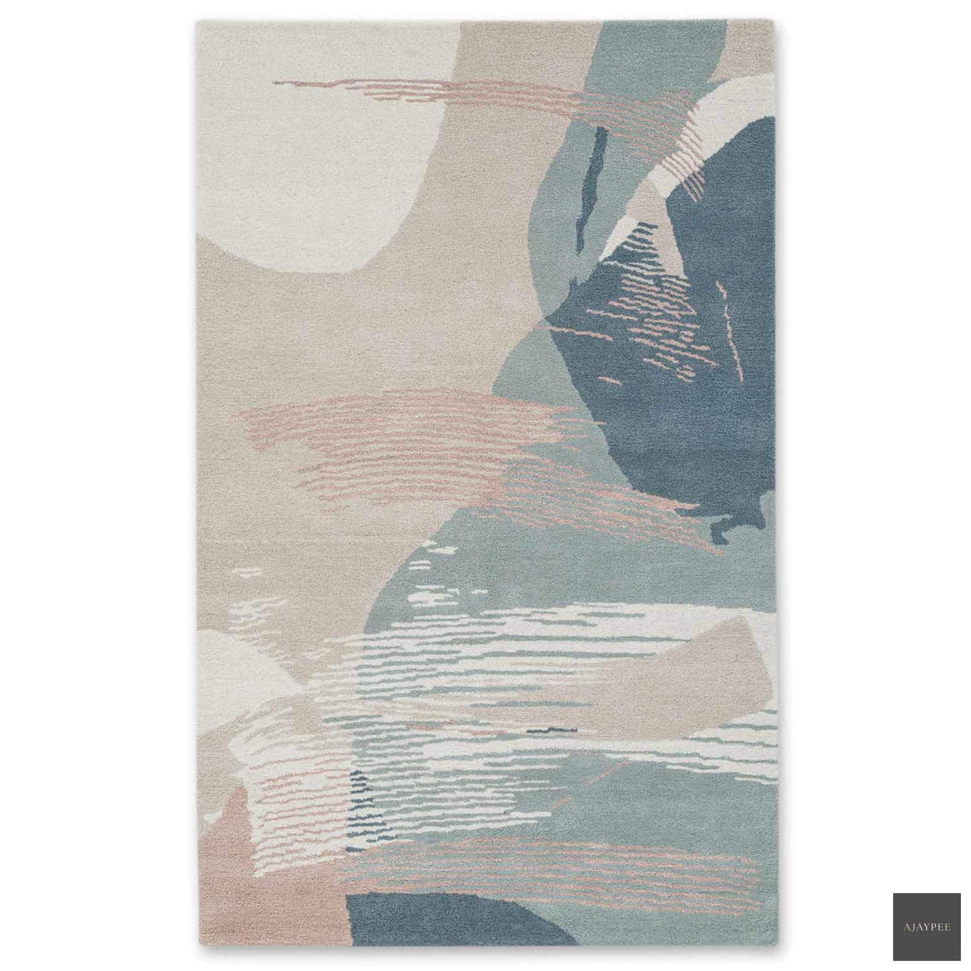 Geo Hand Tufted Woollen Rug - Cotton - Hand Tufted - Ajaypee Carpets (Thumbnail 2)