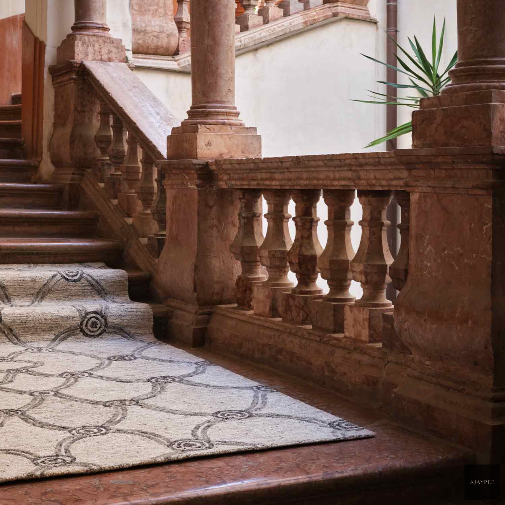 Gusita Hand Tufted Woollen Rug By Mariella Ienna - Cotton - Hand Tufted - Ajaypee Carpets (Thumbnail 4)