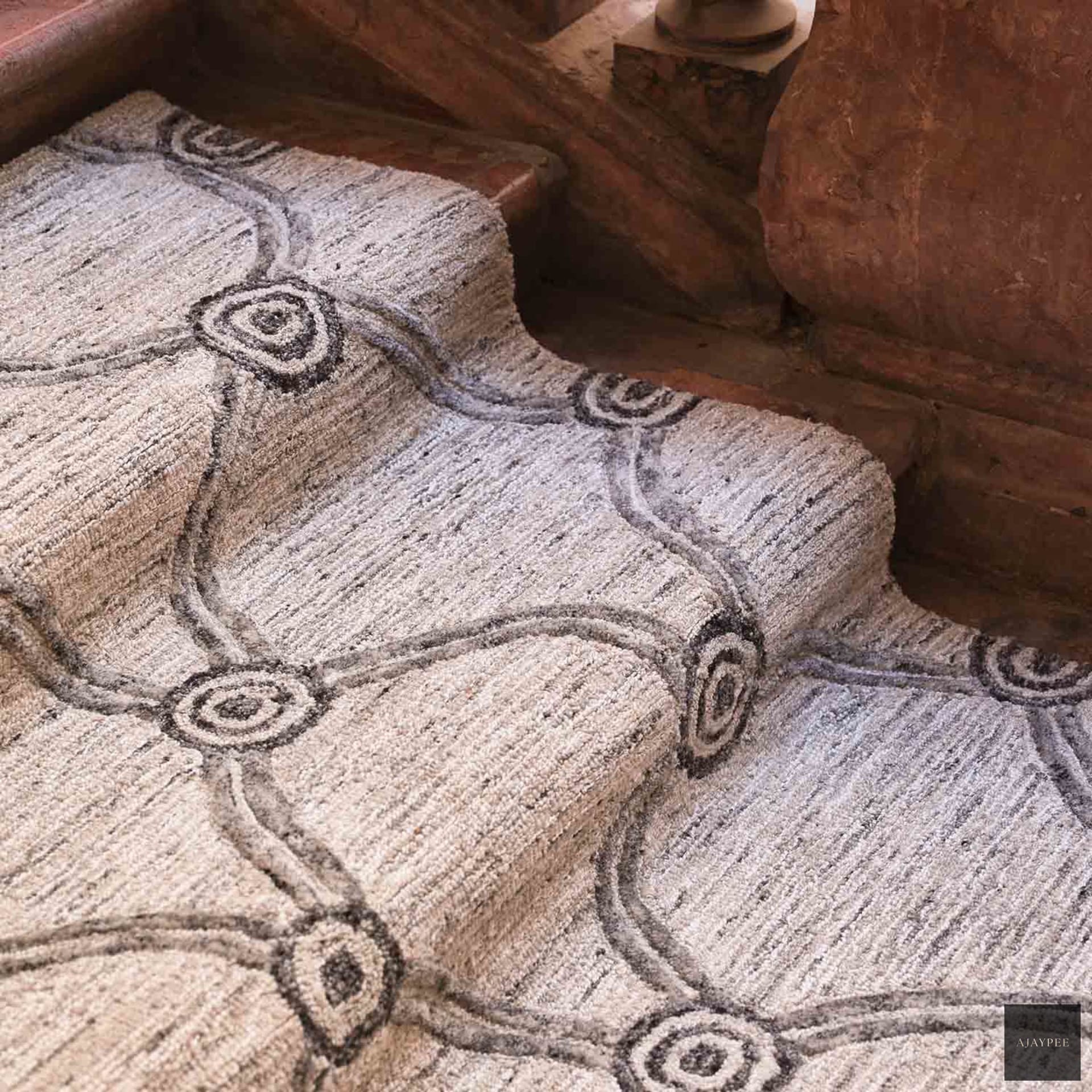 Gusita Hand Tufted Woollen Rug By Mariella Ienna - Cotton - Hand Tufted - Ajaypee Carpets (Thumbnail 7)