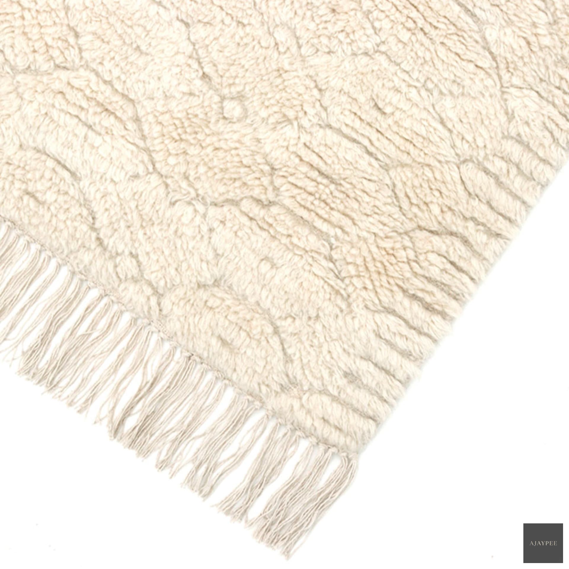 Gwyneth Handloom Woollen Rug - Cotton - Hand Tufted - Ajaypee Carpets (Thumbnail 5)