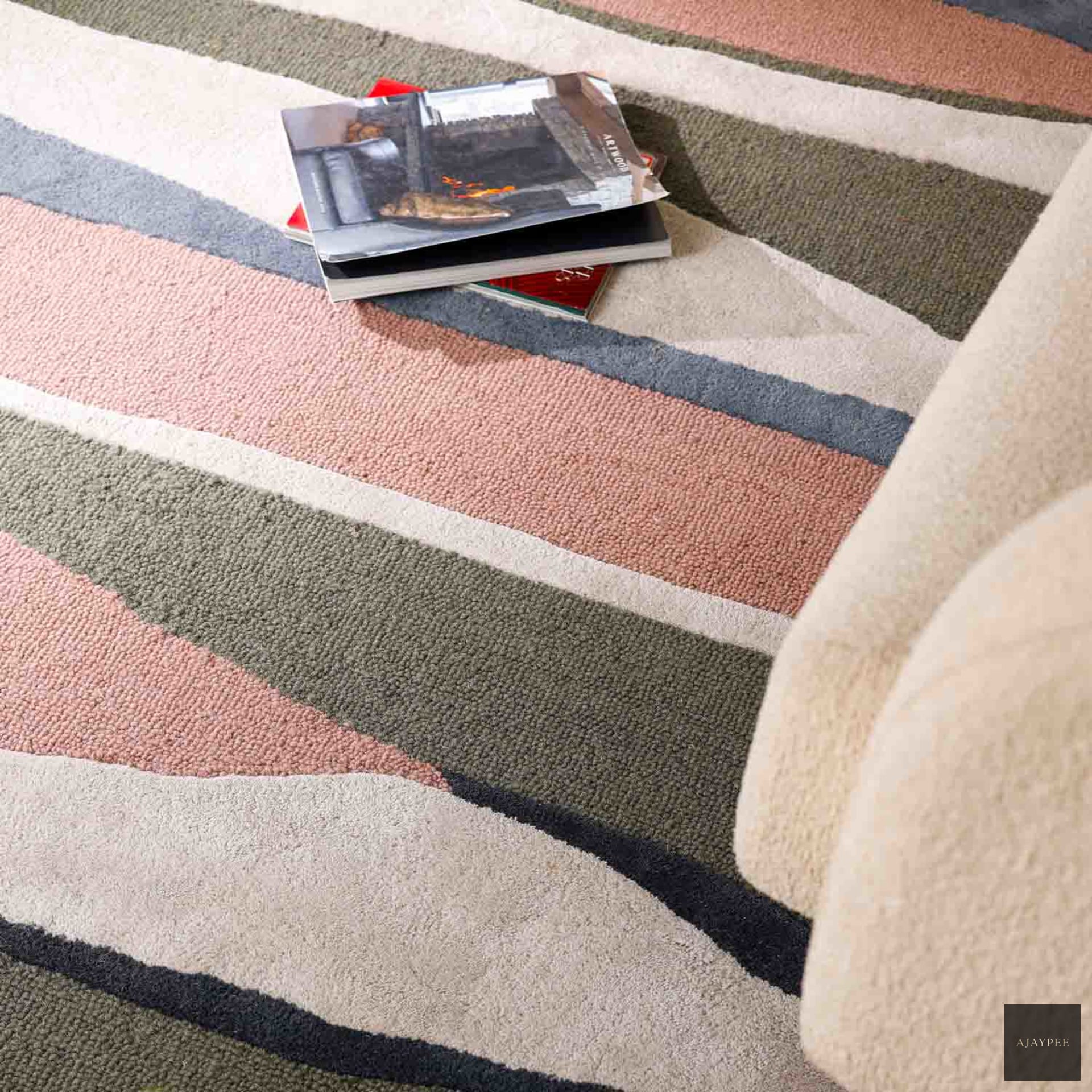 Hamburg Hand Tufted Woollen Rug - Cotton - Hand Tufted - Ajaypee Carpets (Thumbnail 5)