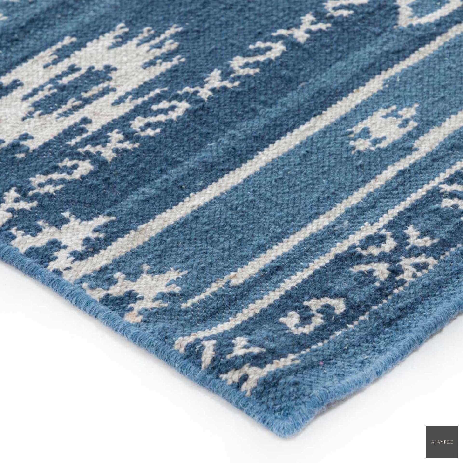 Henna Hand Woven Woollen Kilim - Wool - Kilim - Ajaypee Carpets (Thumbnail 2)