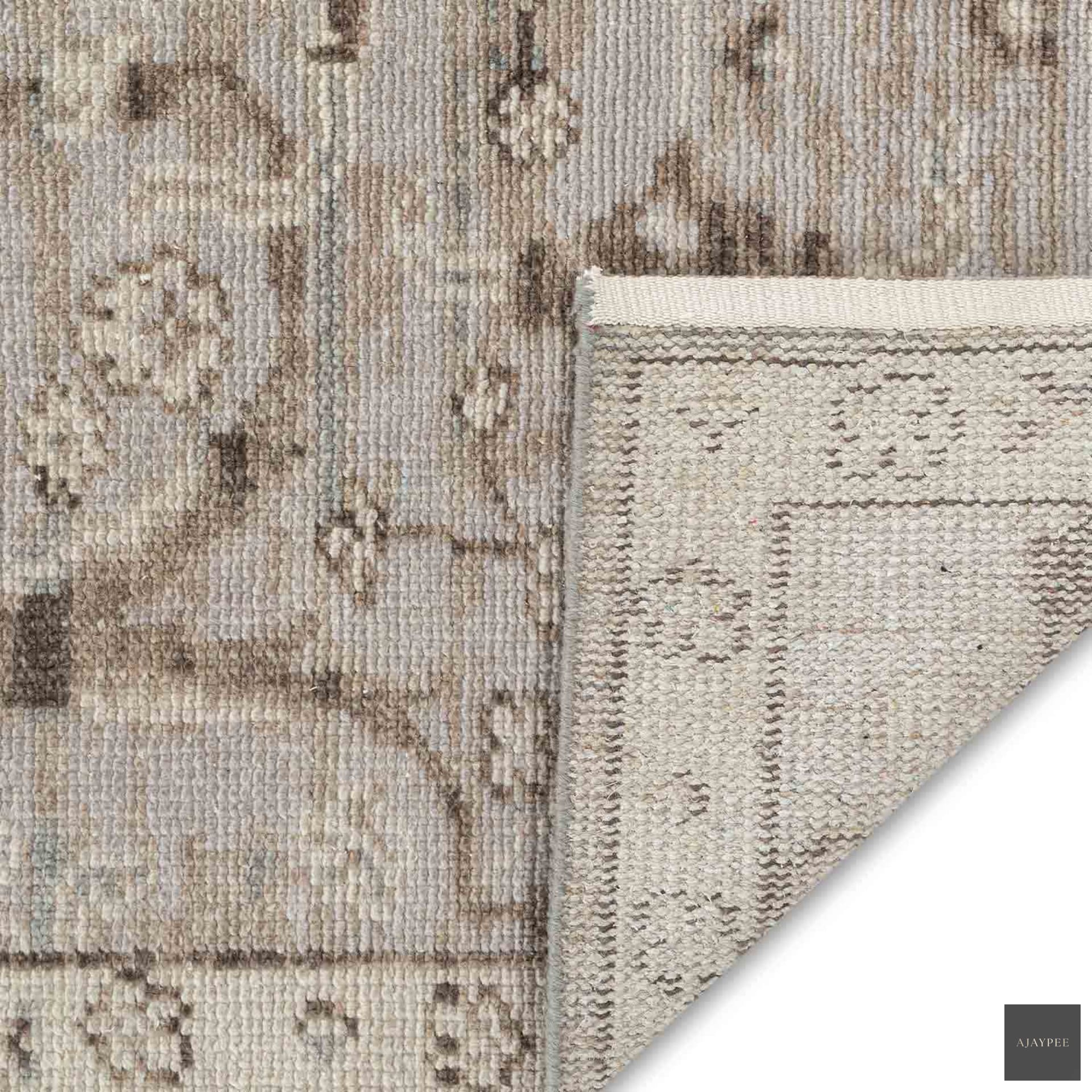 Ibrahim Hand Knotted Woollen Rug - Cotton - Hand Knotted - Ajaypee Carpets (Thumbnail 4)