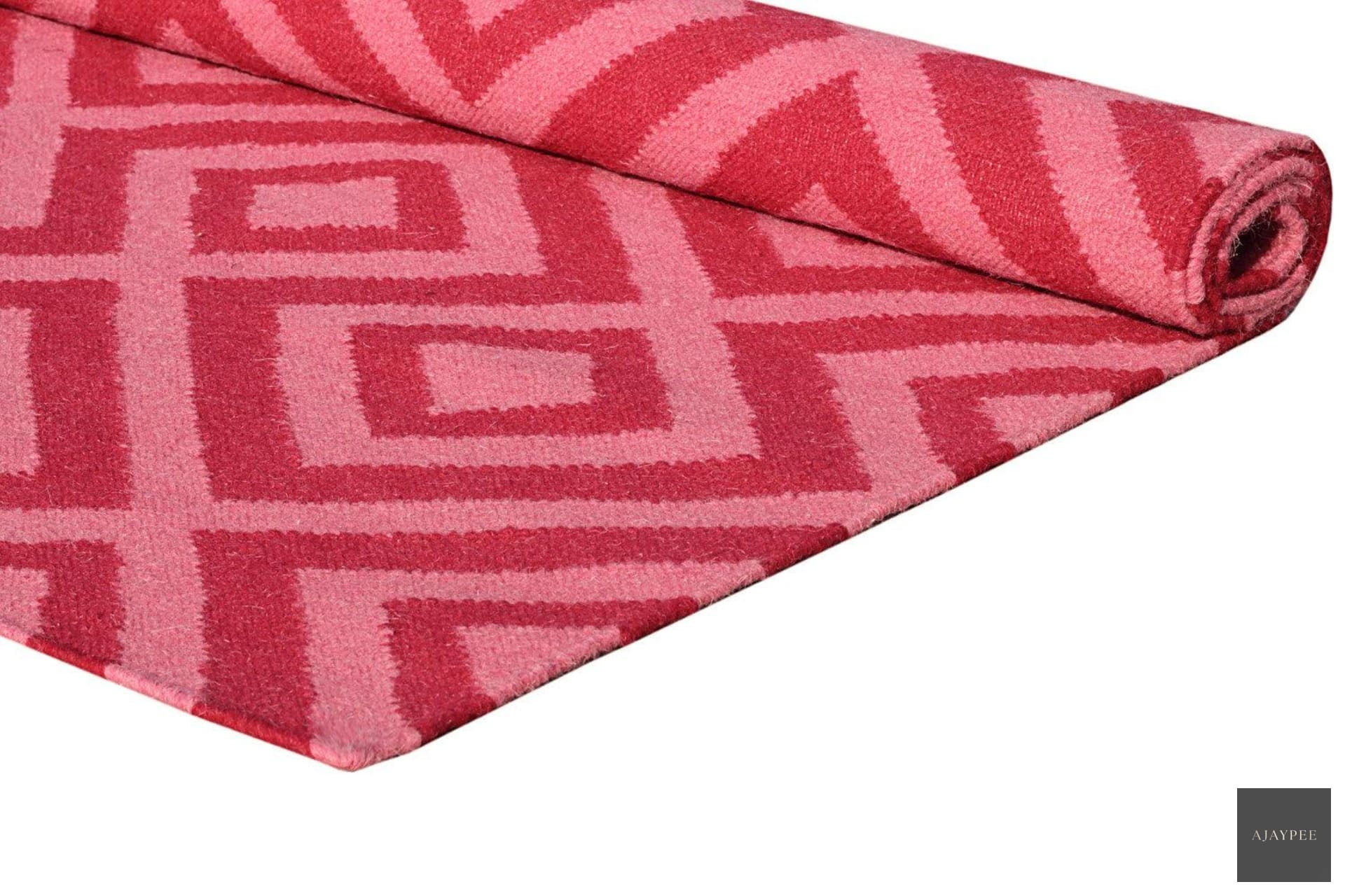 Wool HandWoven Rug Strink - Cotton - Flatweave - Ajaypee Carpets (Thumbnail 2)