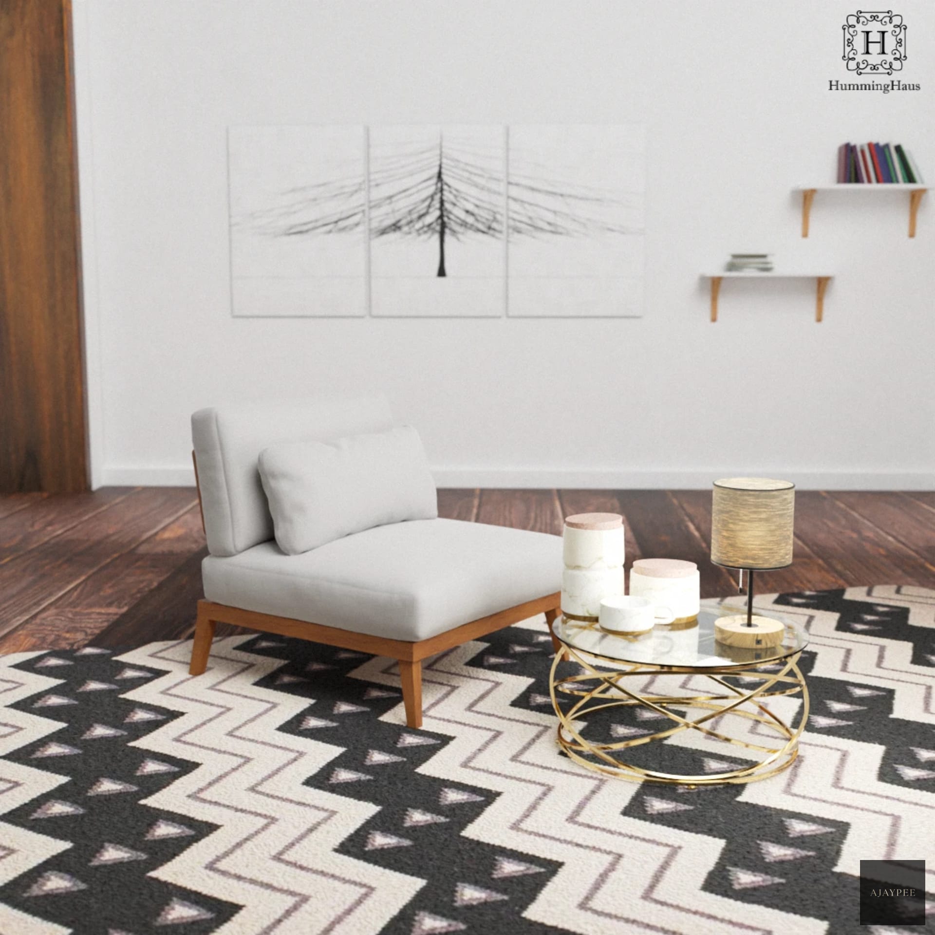 Wool HandWoven Dhurry Wolin - Cotton - Hand Woven - Ajaypee Carpets (Thumbnail 2)