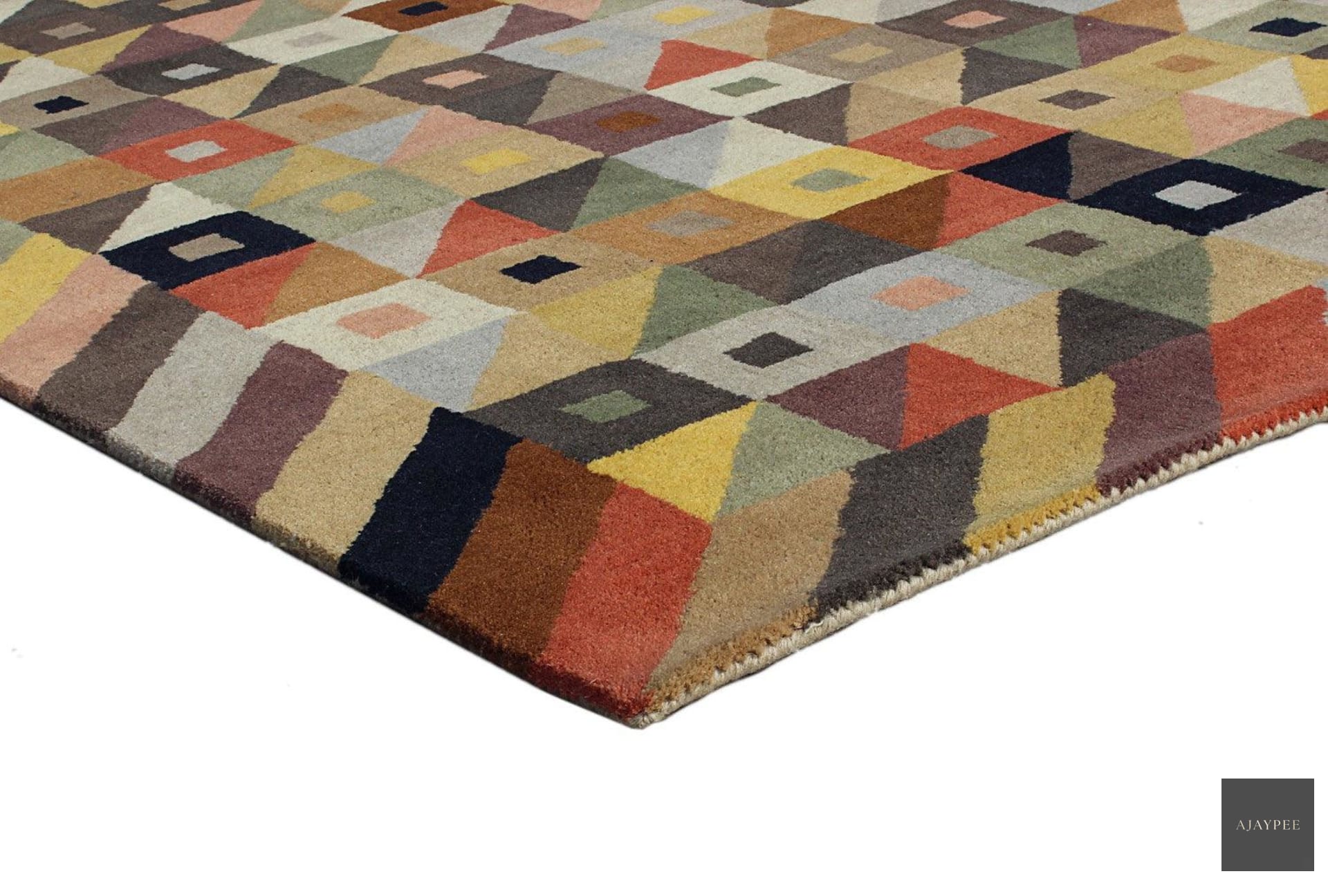 Wool HandTufted Carpet:Multi Cajas - Cotton - Hand Tufted - Ajaypee Carpets (Thumbnail 3)