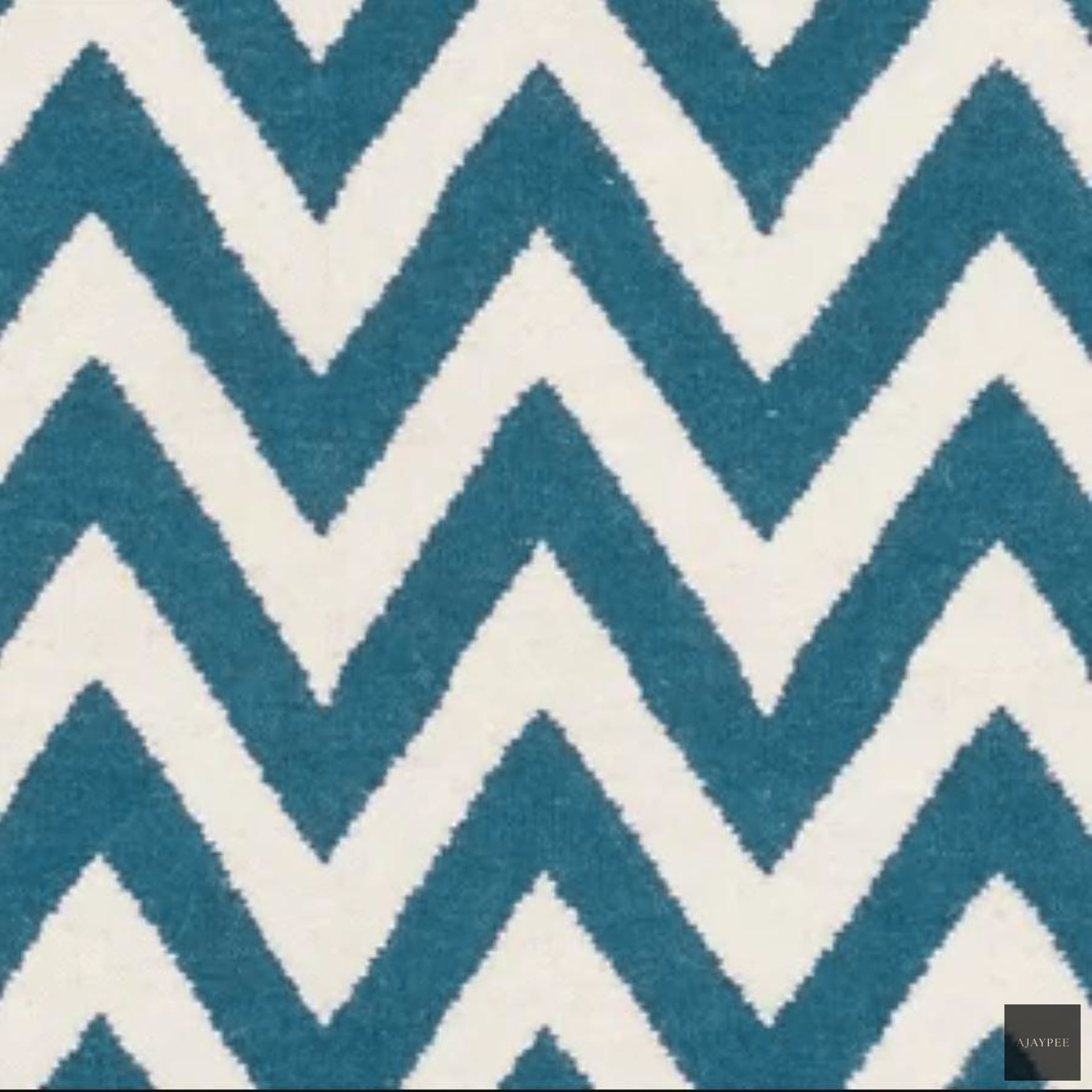 Wool Handwoven Dhurry Round Chevron - Cotton - Hand Woven - Ajaypee Carpets (Thumbnail 10)