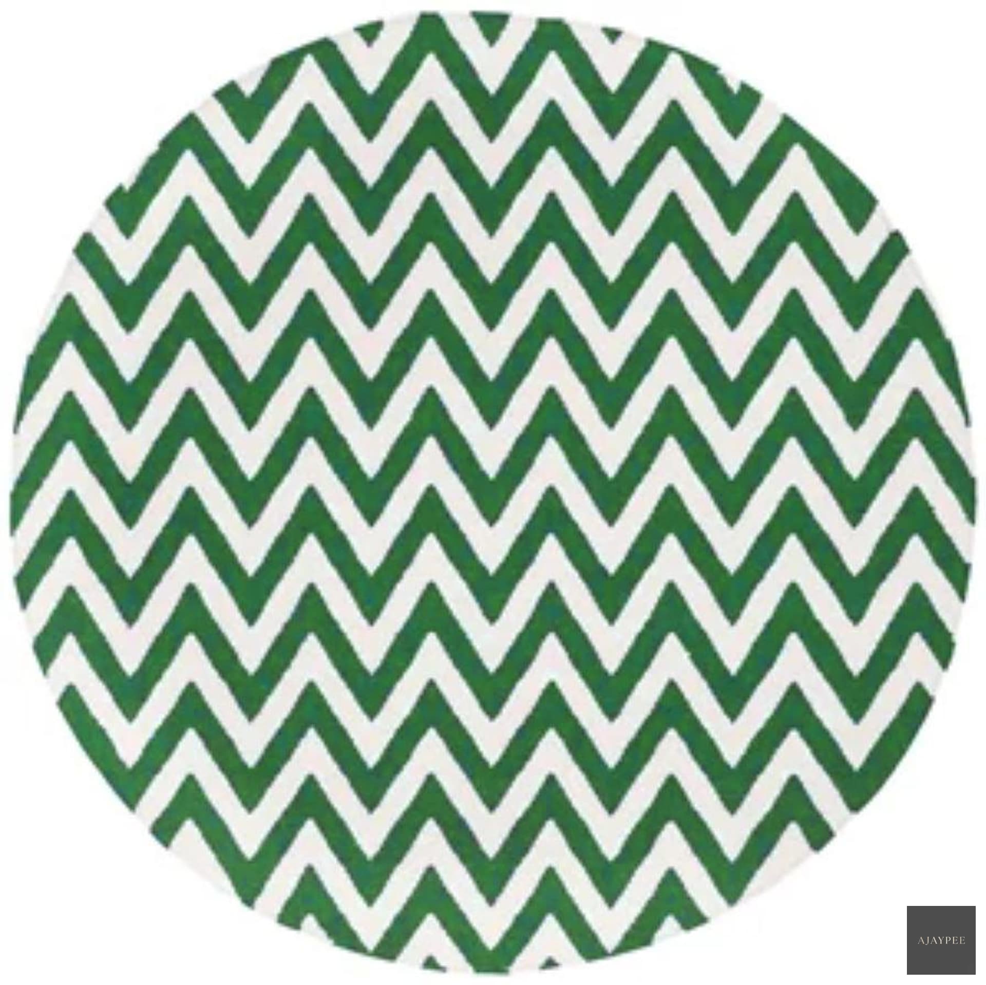 Wool Handwoven Dhurry Round Chevron - Cotton - Hand Woven - Ajaypee Carpets (Thumbnail 4)