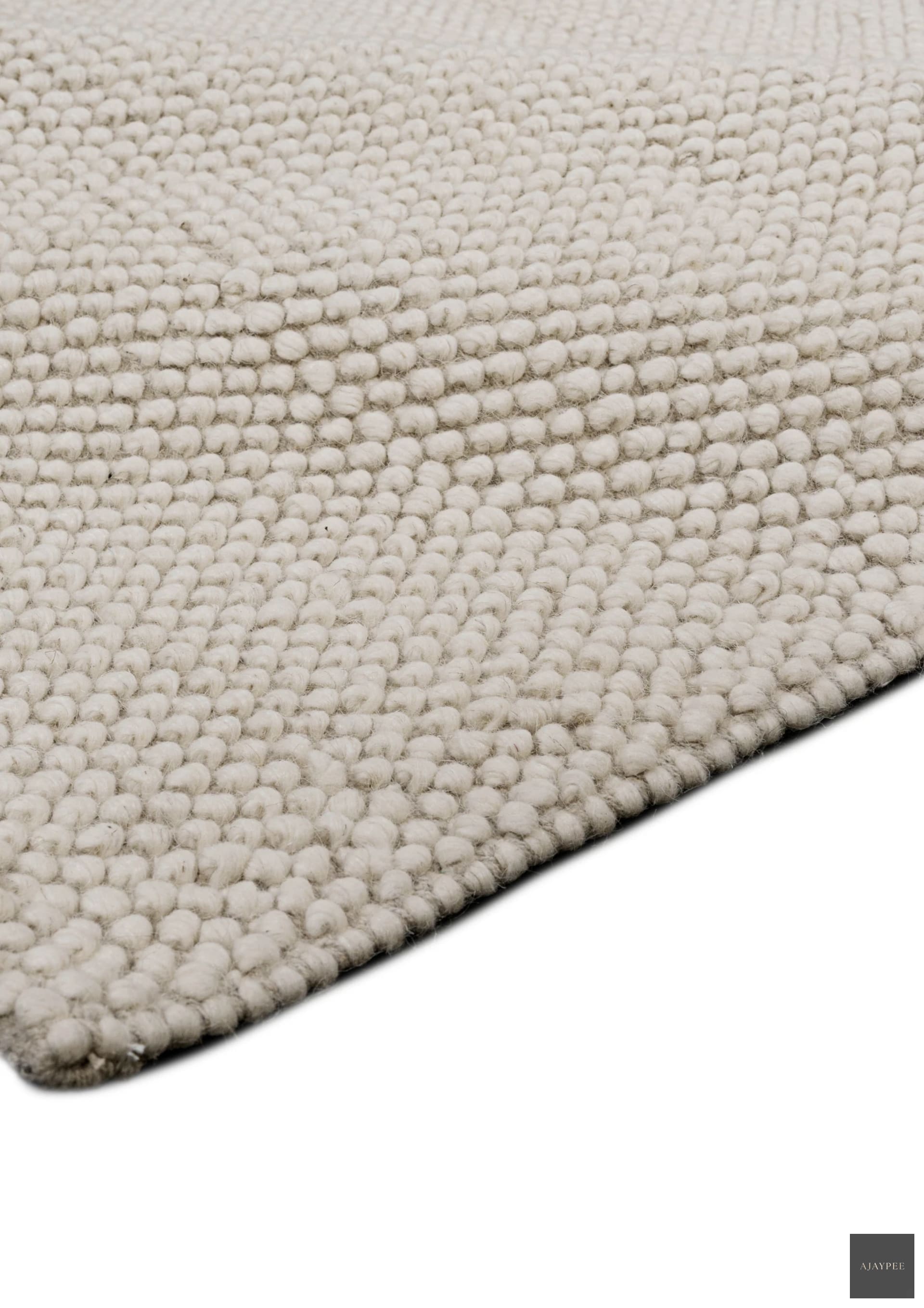 Wool HandWoven Rug: Popcorn Loop - Cotton - Hand Woven - Ajaypee Carpets (Thumbnail 2)