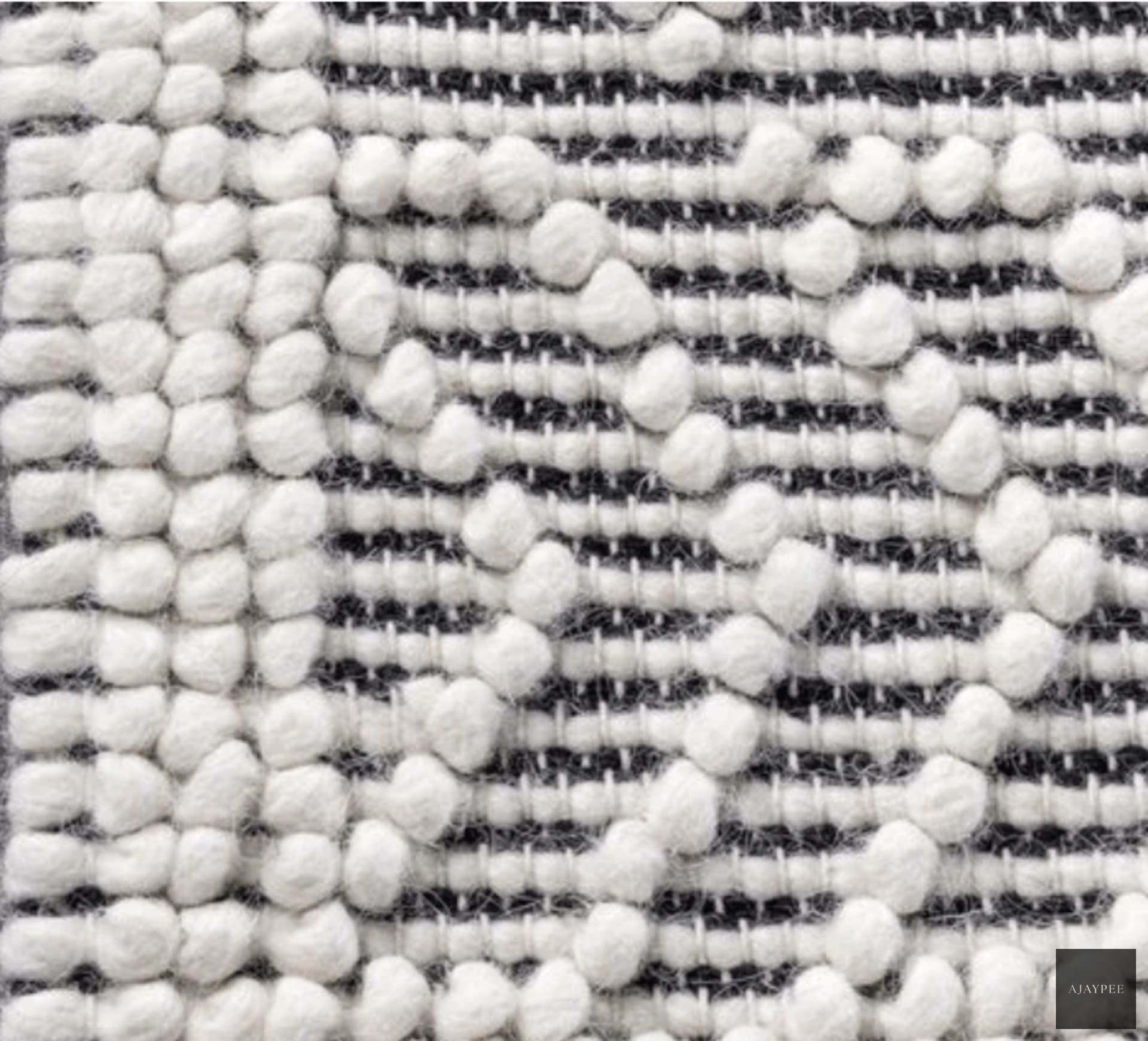 Woolen Handwoven Loop Rug  NB Popcorn - Cotton - Hand Woven - Ajaypee Carpets (Thumbnail 2)