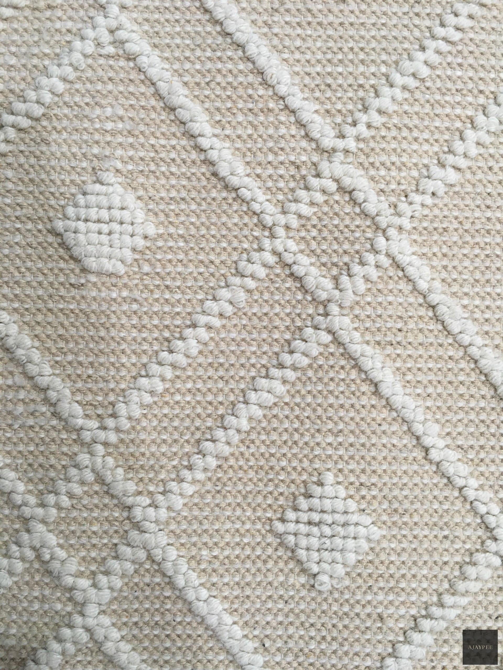 Woolen Handwoven Loop Rug Argyle Diamond - Cotton - Flatweave - Ajaypee Carpets (Thumbnail 3)