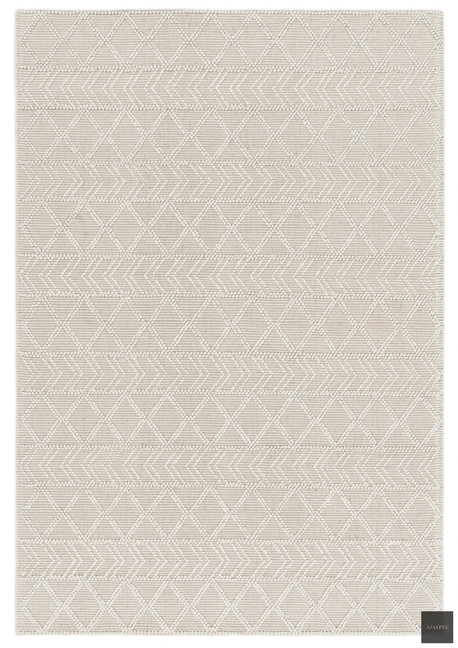 Woolen Handwoven Loop Rug Rowe - Cotton - Hand Woven - Ajaypee Carpets (View 1)