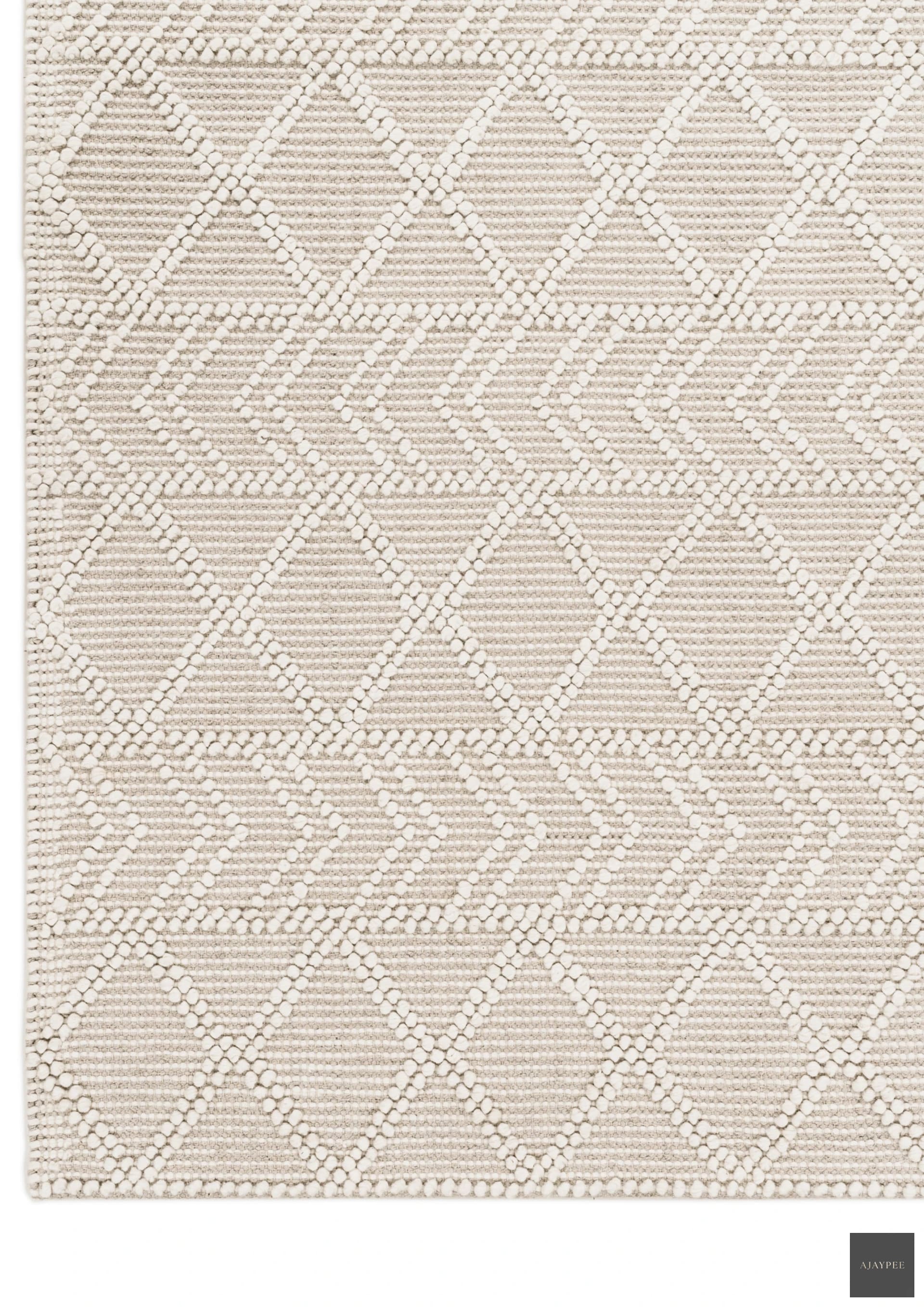 Woolen Handwoven Loop Rug Rowe - Cotton - Hand Woven - Ajaypee Carpets (Thumbnail 3)
