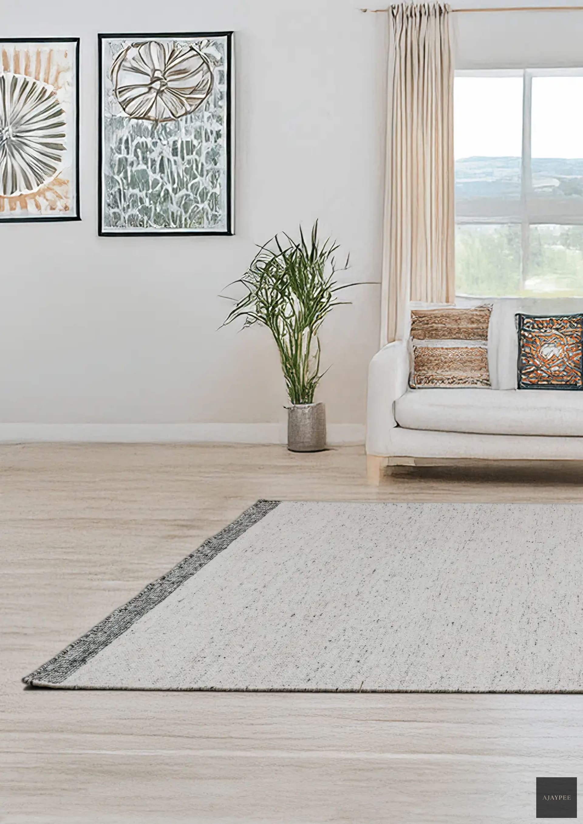 Bamboo Silk Handwoven Rug _  Calix - Hemp - Flatweave - Ajaypee Carpets (Thumbnail 5)