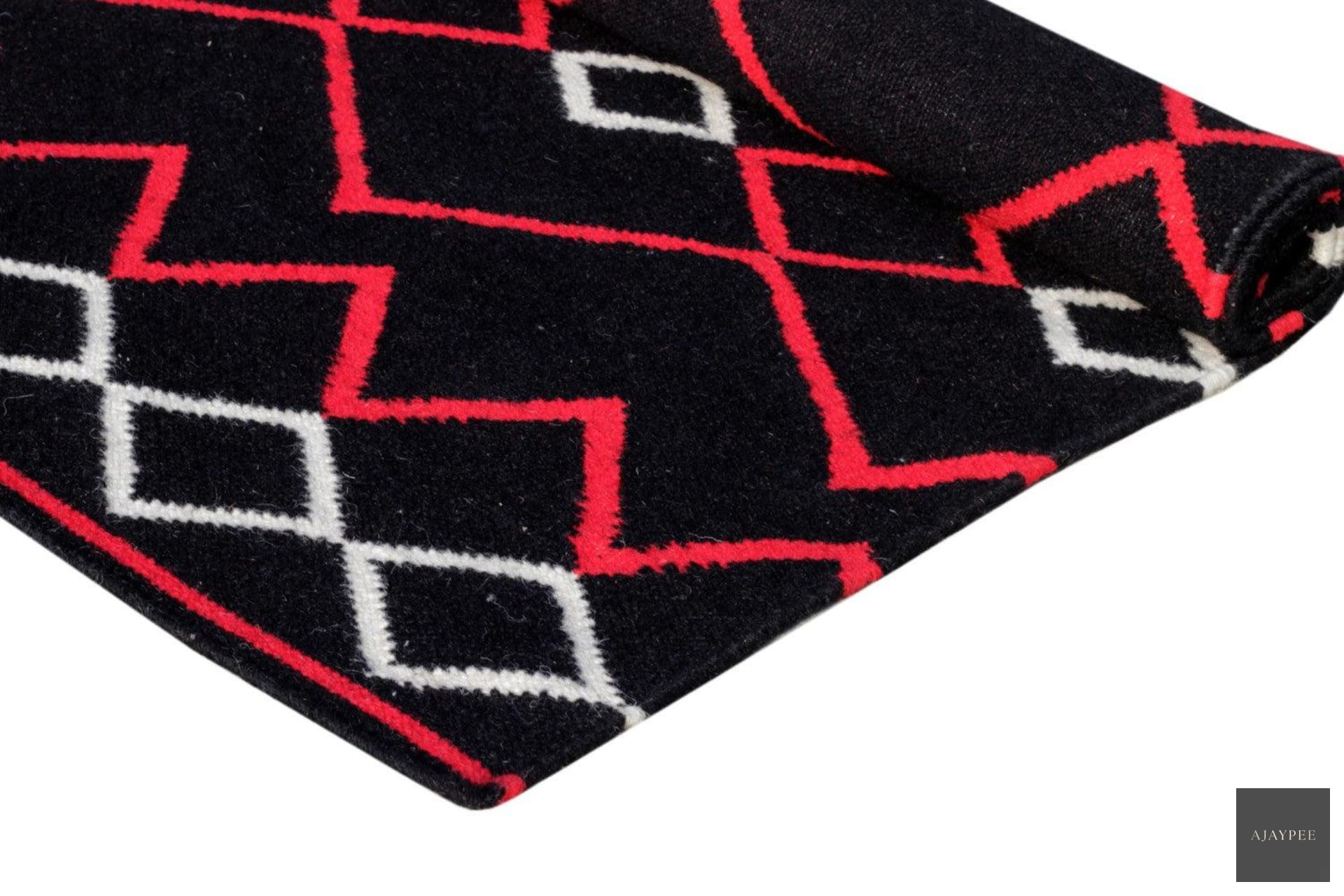 Wool Handwoven Rug_Vera Red - Cotton - Flatweave - Ajaypee Carpets (Detail)