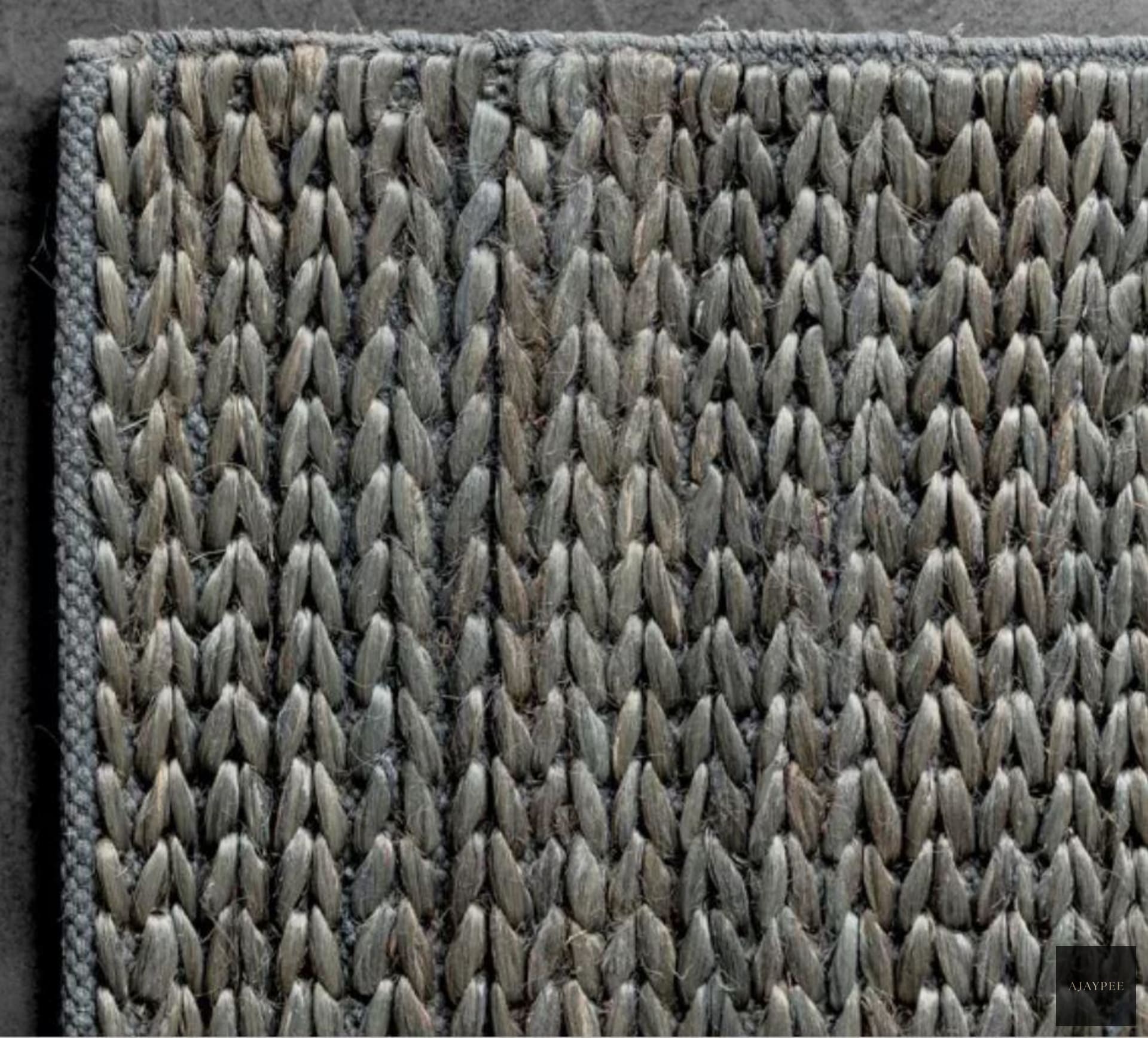 Hemp HandWoven Rug_Grey Braided Pony - Jute - Hand Woven - Ajaypee Carpets (Thumbnail 2)
