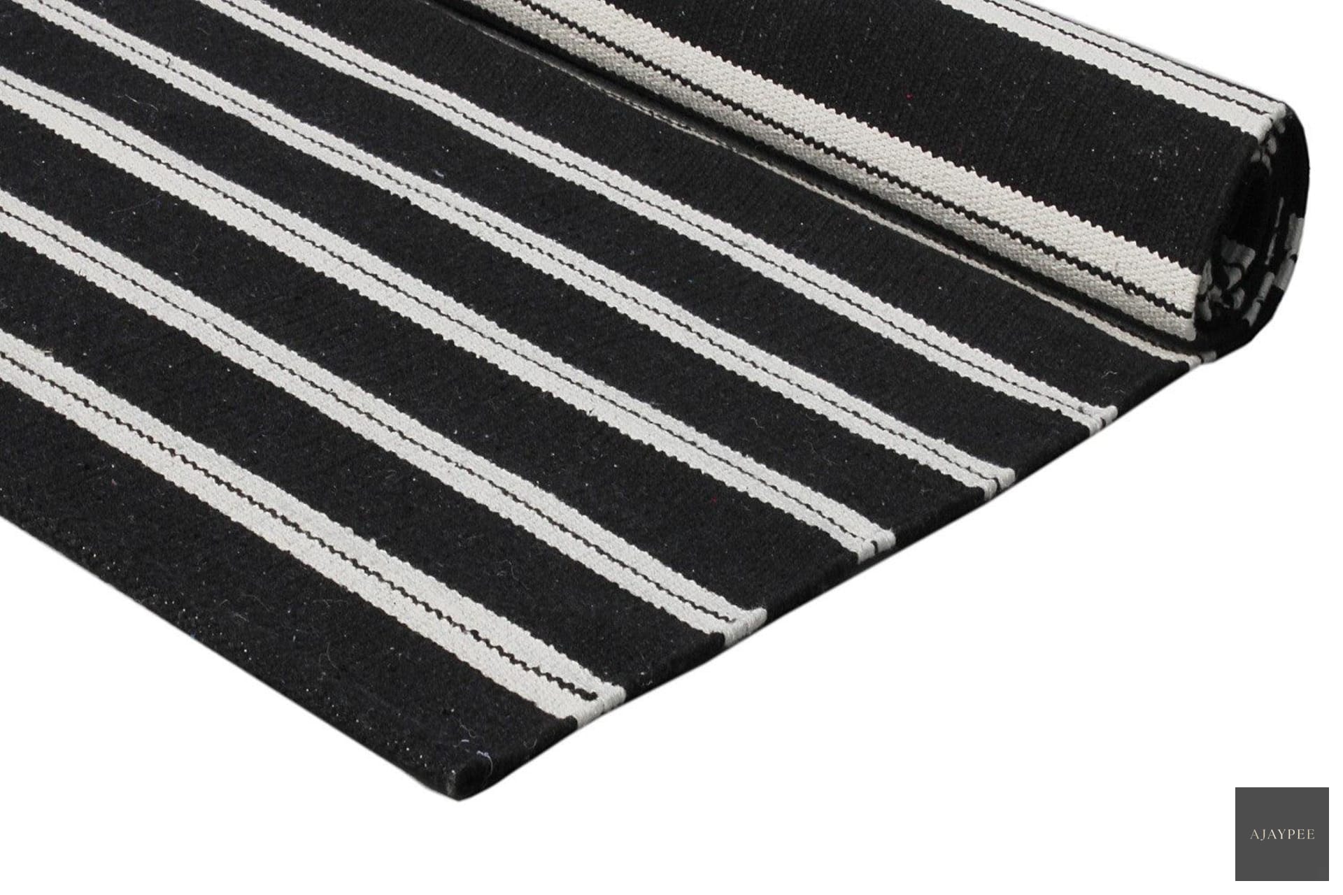 Cotton Hand Woven Rug_Stric - Cotton - Flatweave - Ajaypee Carpets (Thumbnail 3)