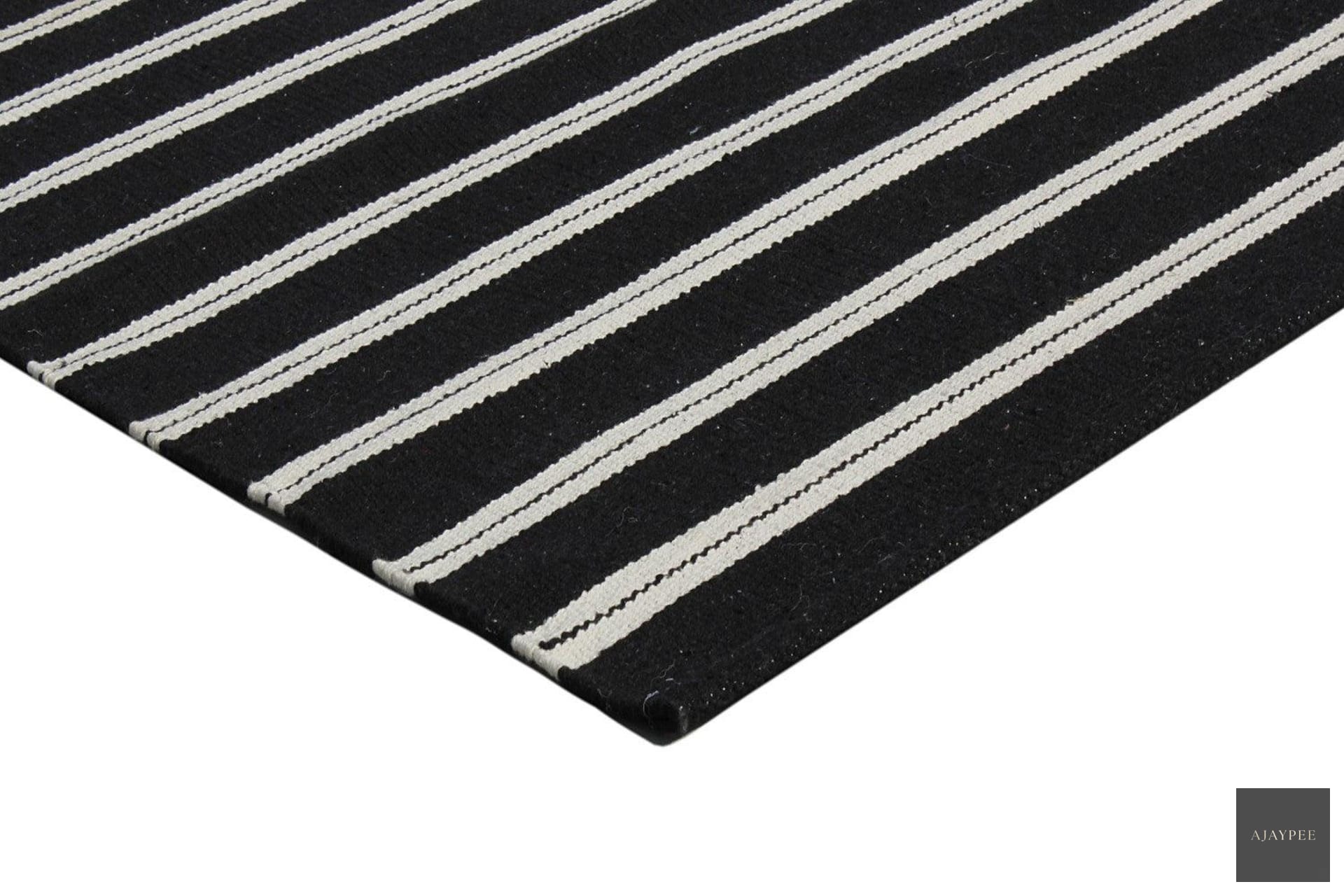 Cotton Hand Woven Rug_Stric - Cotton - Flatweave - Ajaypee Carpets (Thumbnail 4)