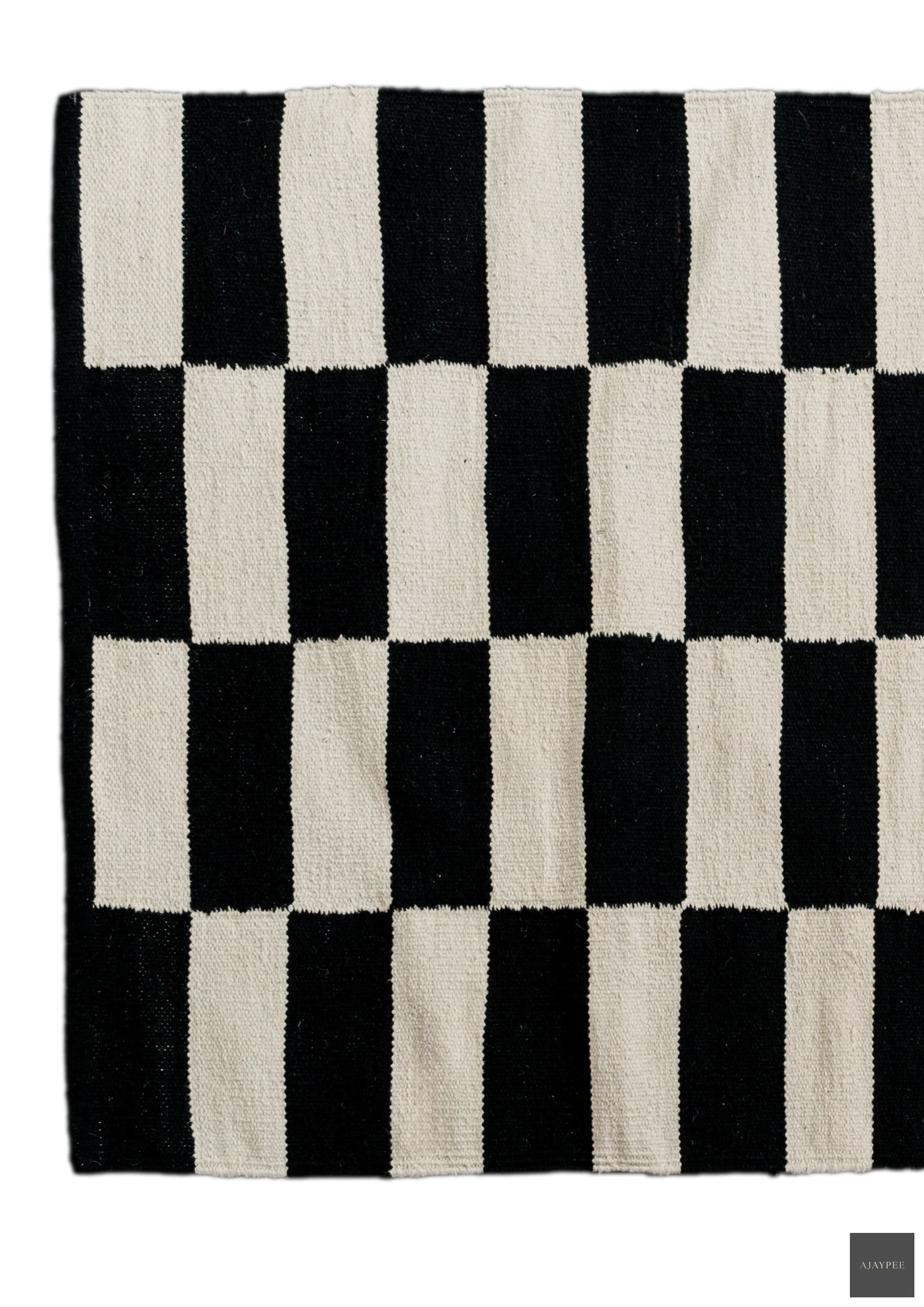 Cotton HandWoven Rug: Chess - Cotton - Hand Woven - Ajaypee Carpets (Thumbnail 3)