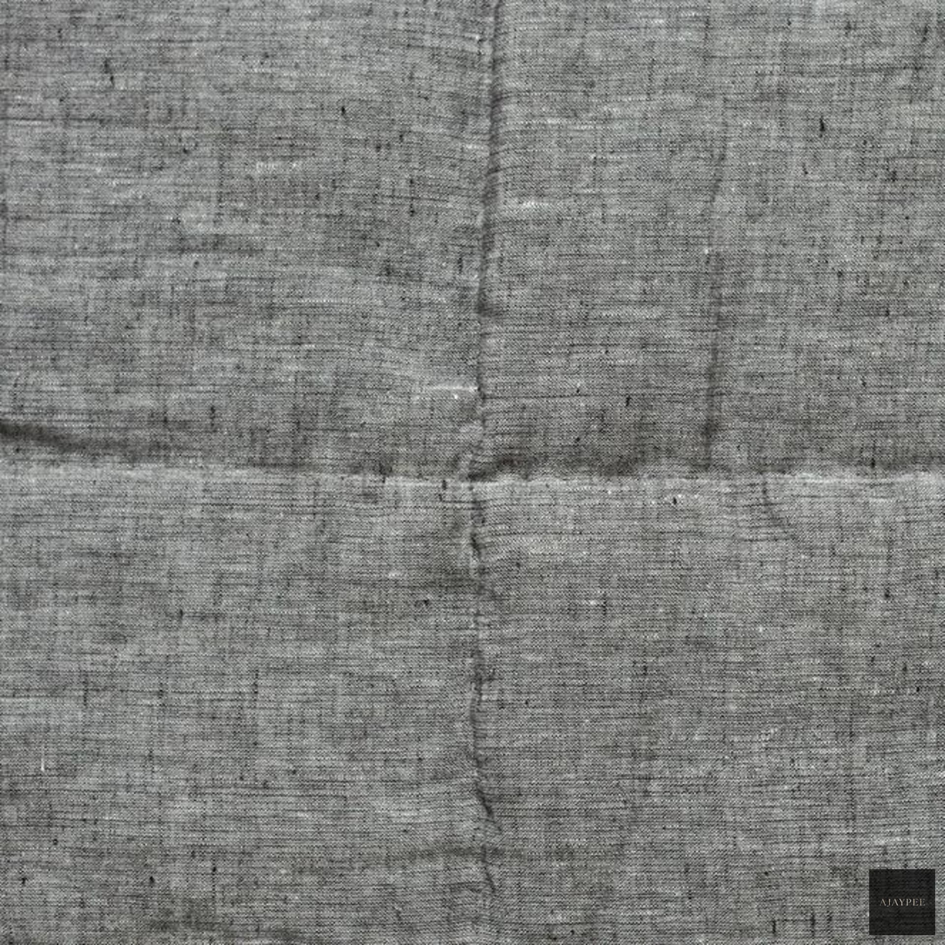 Graphite Linen Bedspread - Cotton - Hand Woven - Ajaypee Carpets (Detail)