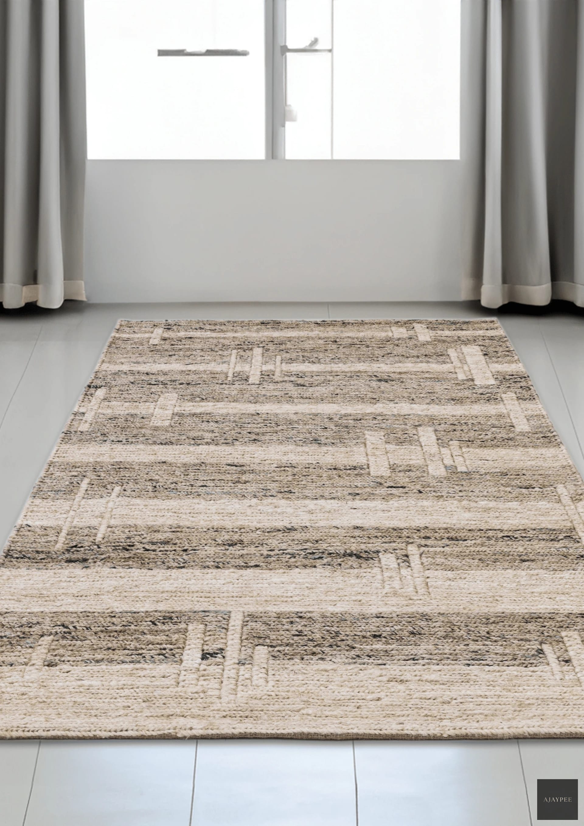 Hemp Hand Woven Rug _ Eco Layers - Jute - Flatweave - Ajaypee Carpets (Thumbnail 3)