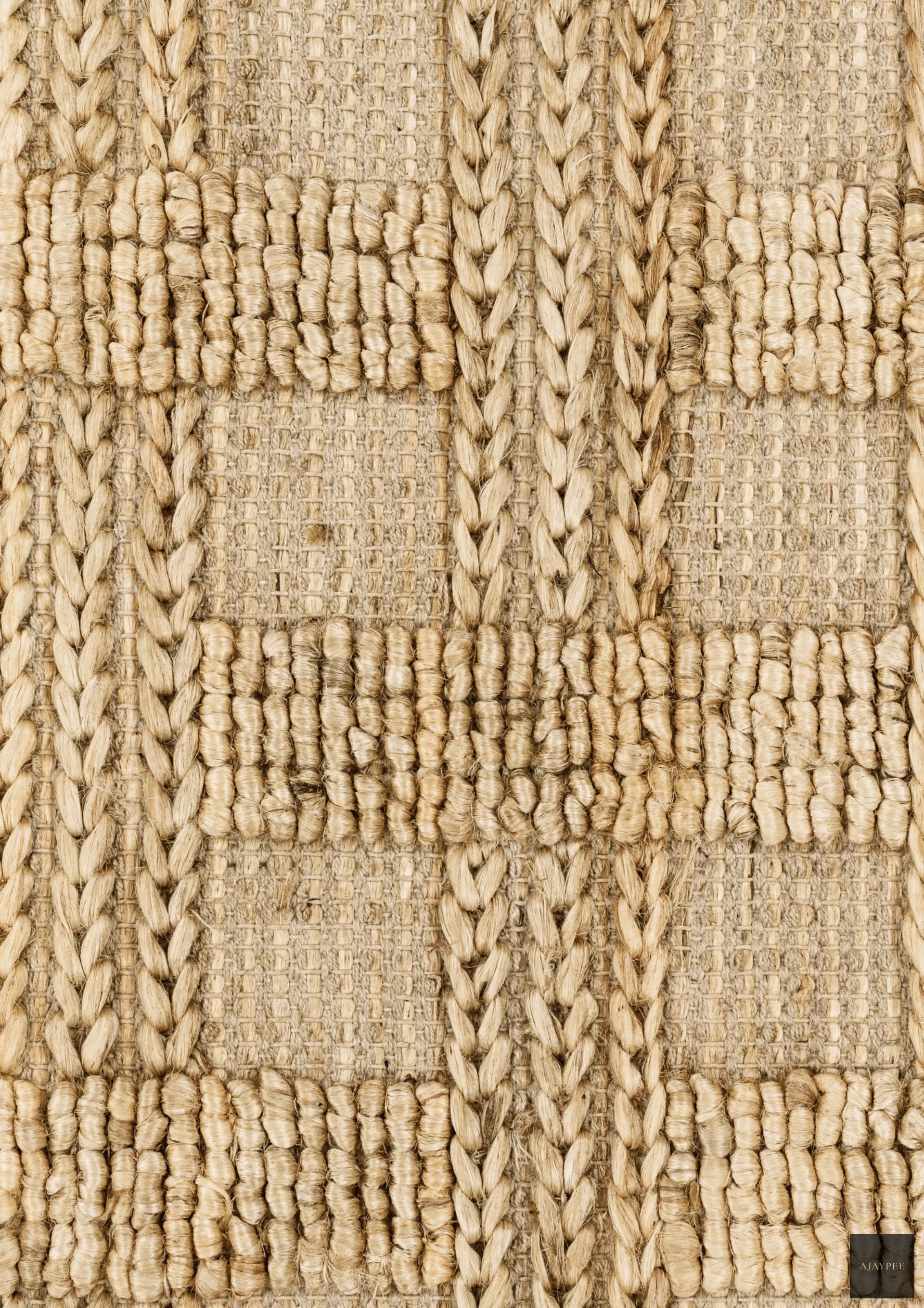 Hemp Hand Woven Rug _ Kikko - Jute - Flatweave - Ajaypee Carpets (Thumbnail 3)