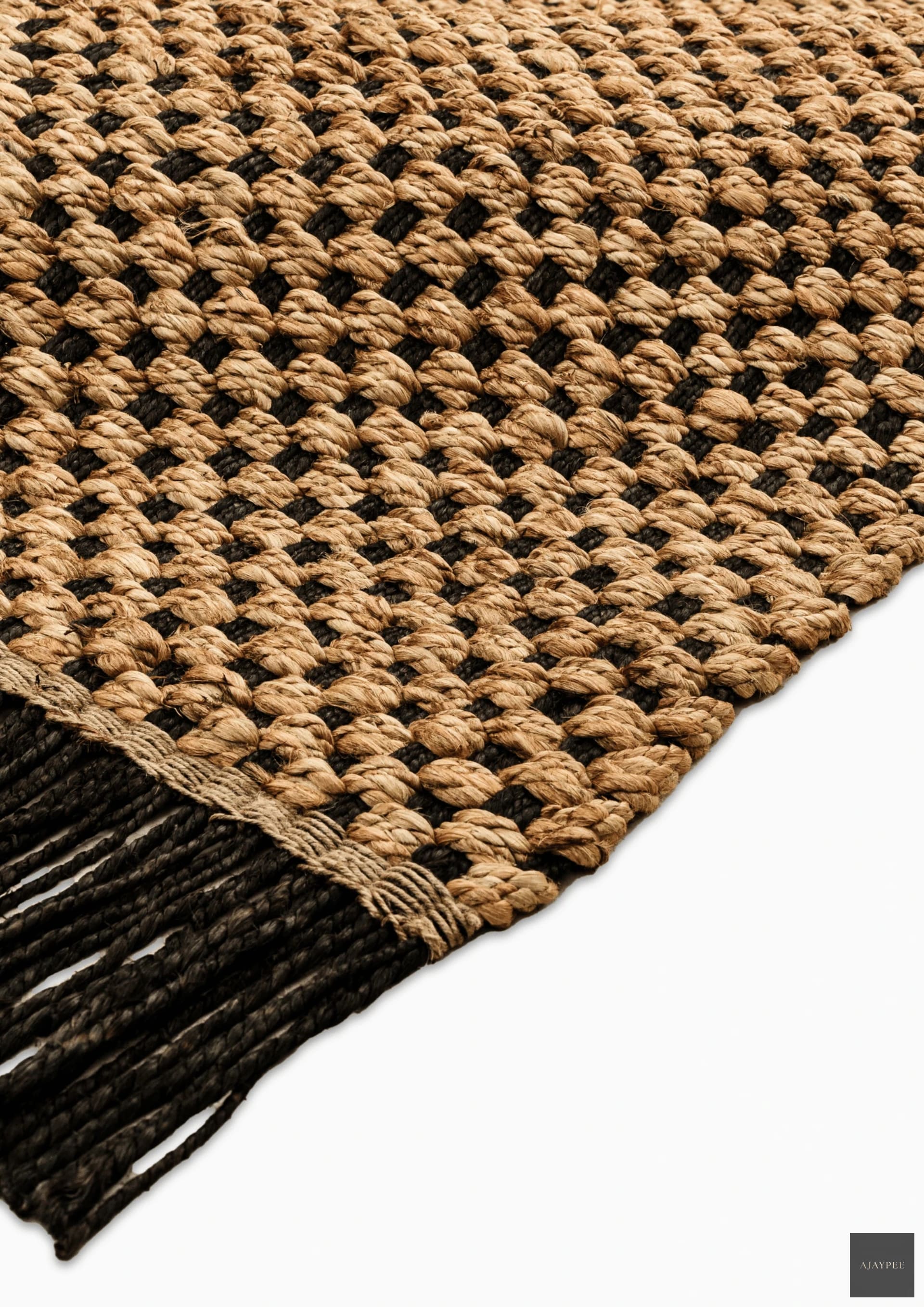 Hemp Hand Woven Rug _ Kraków Knot - Jute - Flatweave - Ajaypee Carpets (Detail)