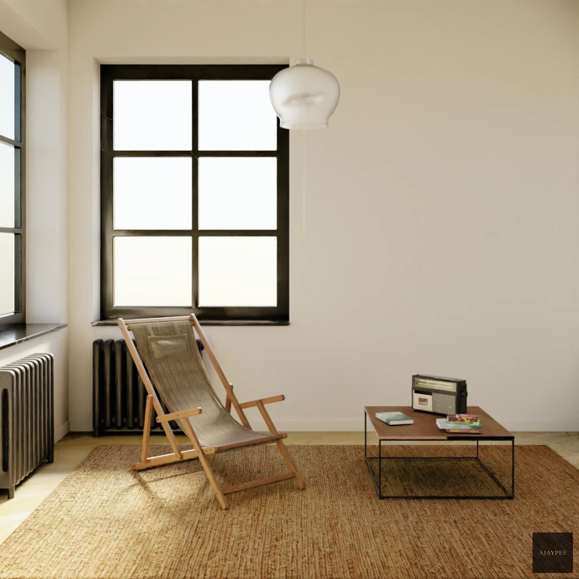 Hemp Hand Woven Rug _ Natural Lines - Jute - Hand Woven - Ajaypee Carpets (Thumbnail 3)