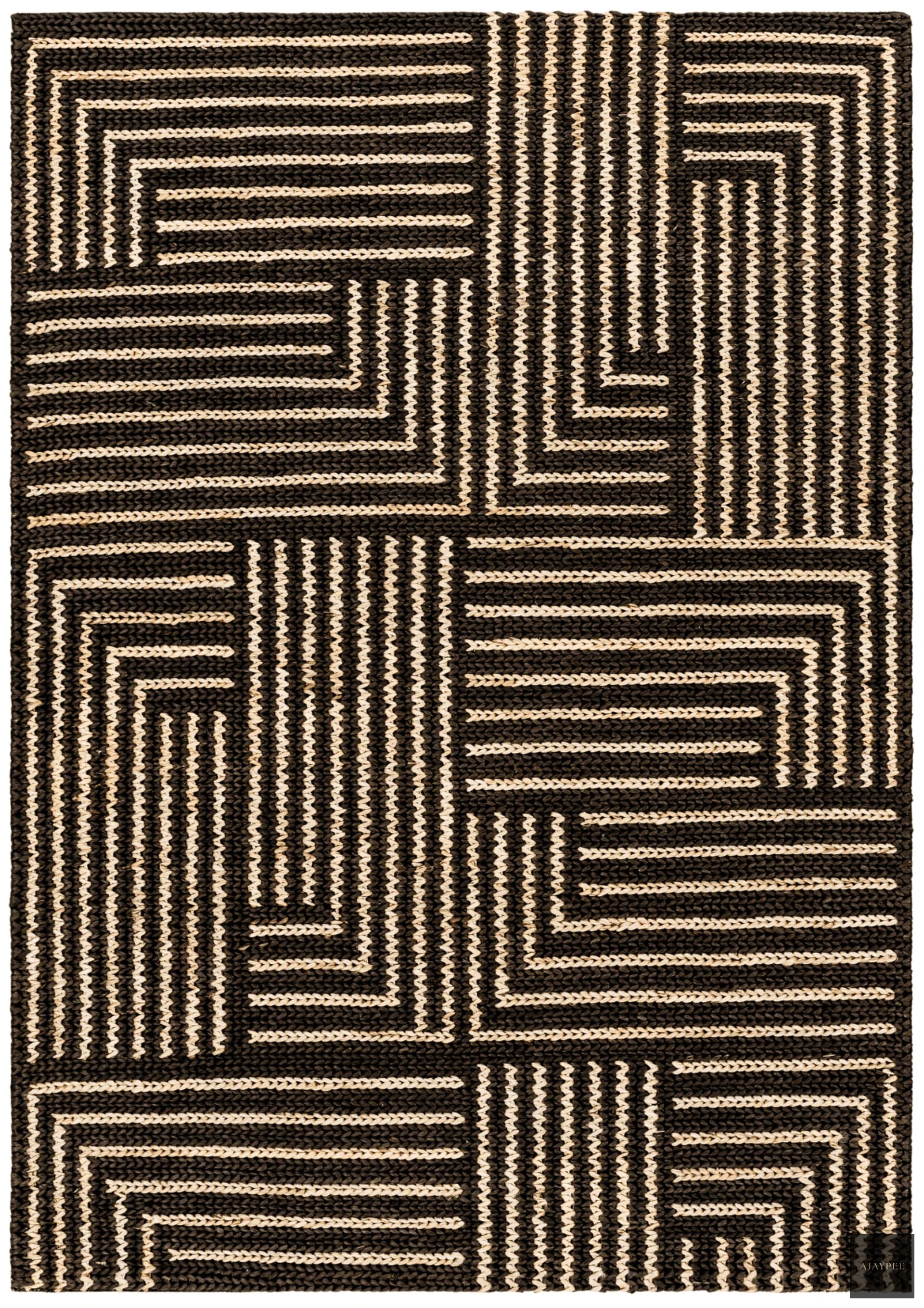 Hemp Hand Woven Rug _ Sparta Stripes - Jute - Flatweave - Ajaypee Carpets