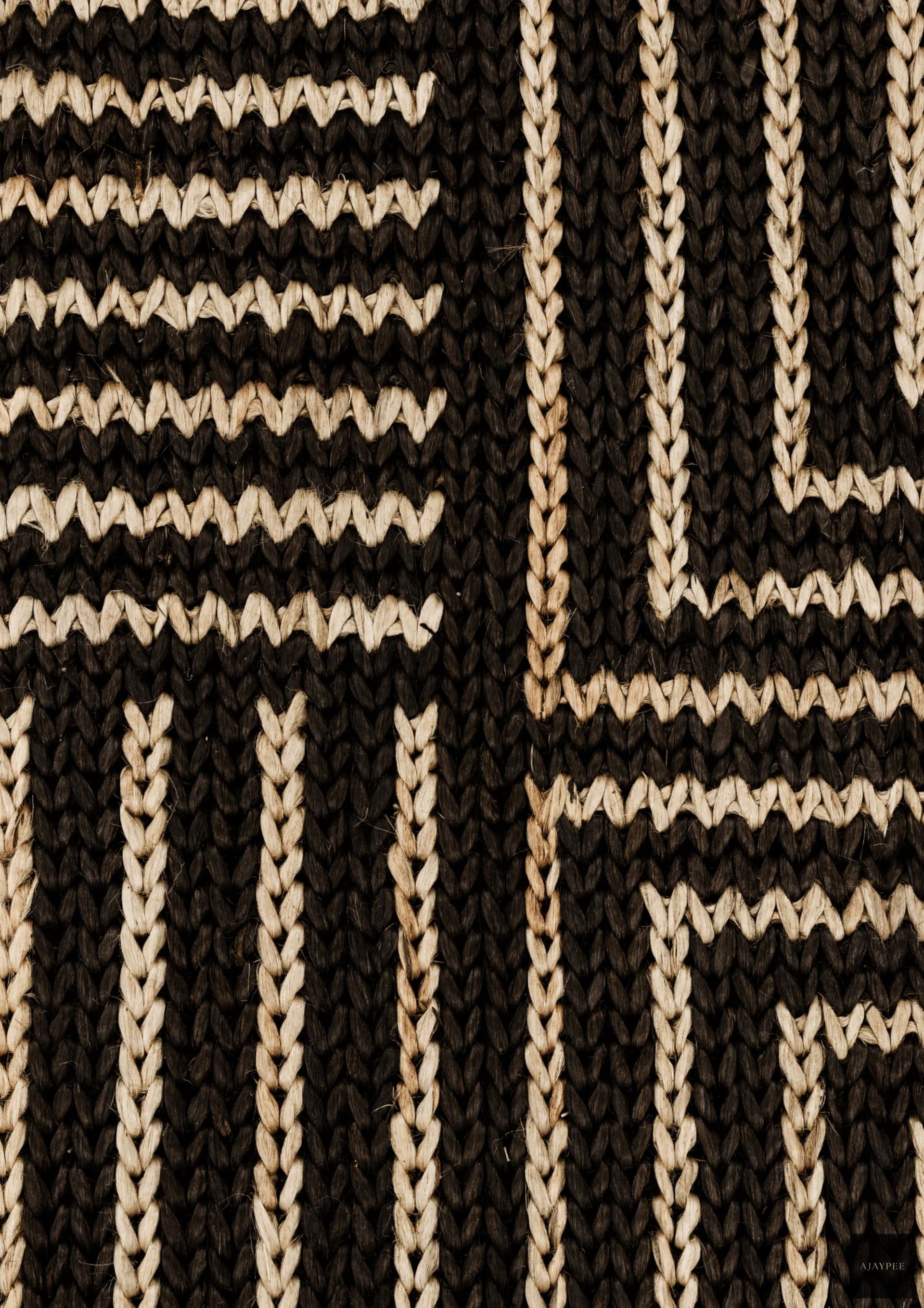 Hemp Hand Woven Rug _ Sparta Stripes - Jute - Flatweave - Ajaypee Carpets (Thumbnail 3)