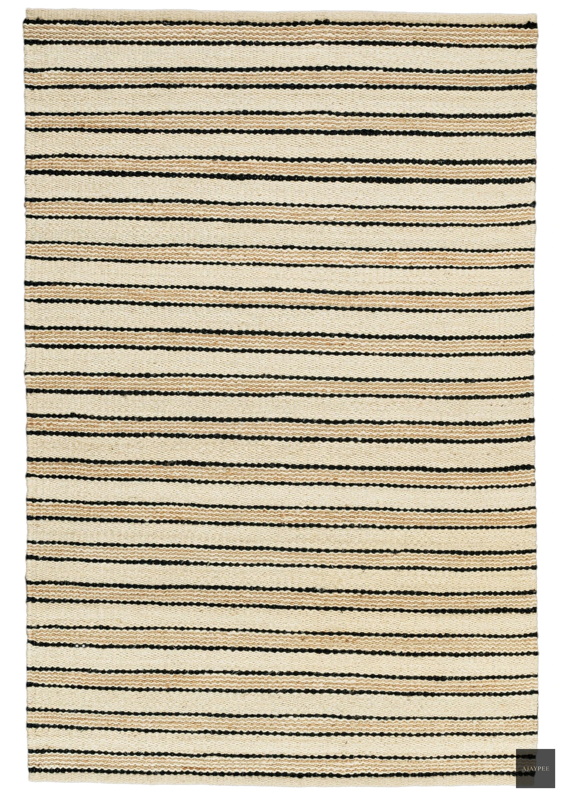 Hemp Hand Woven Rug _ Stripe Egma - Jute - Flatweave - Ajaypee Carpets
