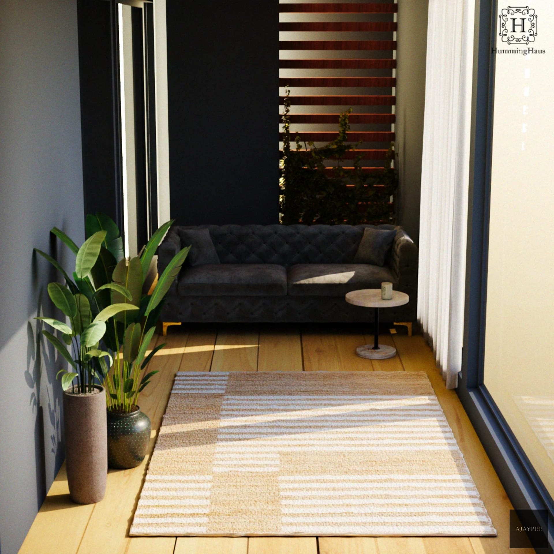 Hemp Hand Woven Rug _Dexo - Jute - Flatweave - Ajaypee Carpets (Detail)