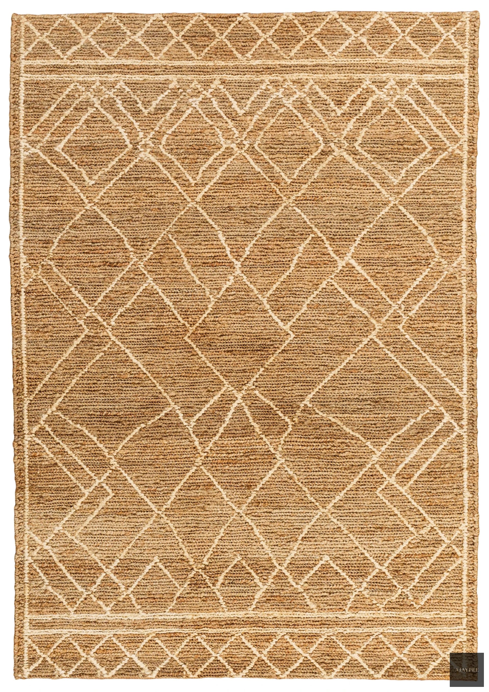 Hemp Hand Woven Rug _Pyramid Grain - Jute - Flatweave - Ajaypee Carpets