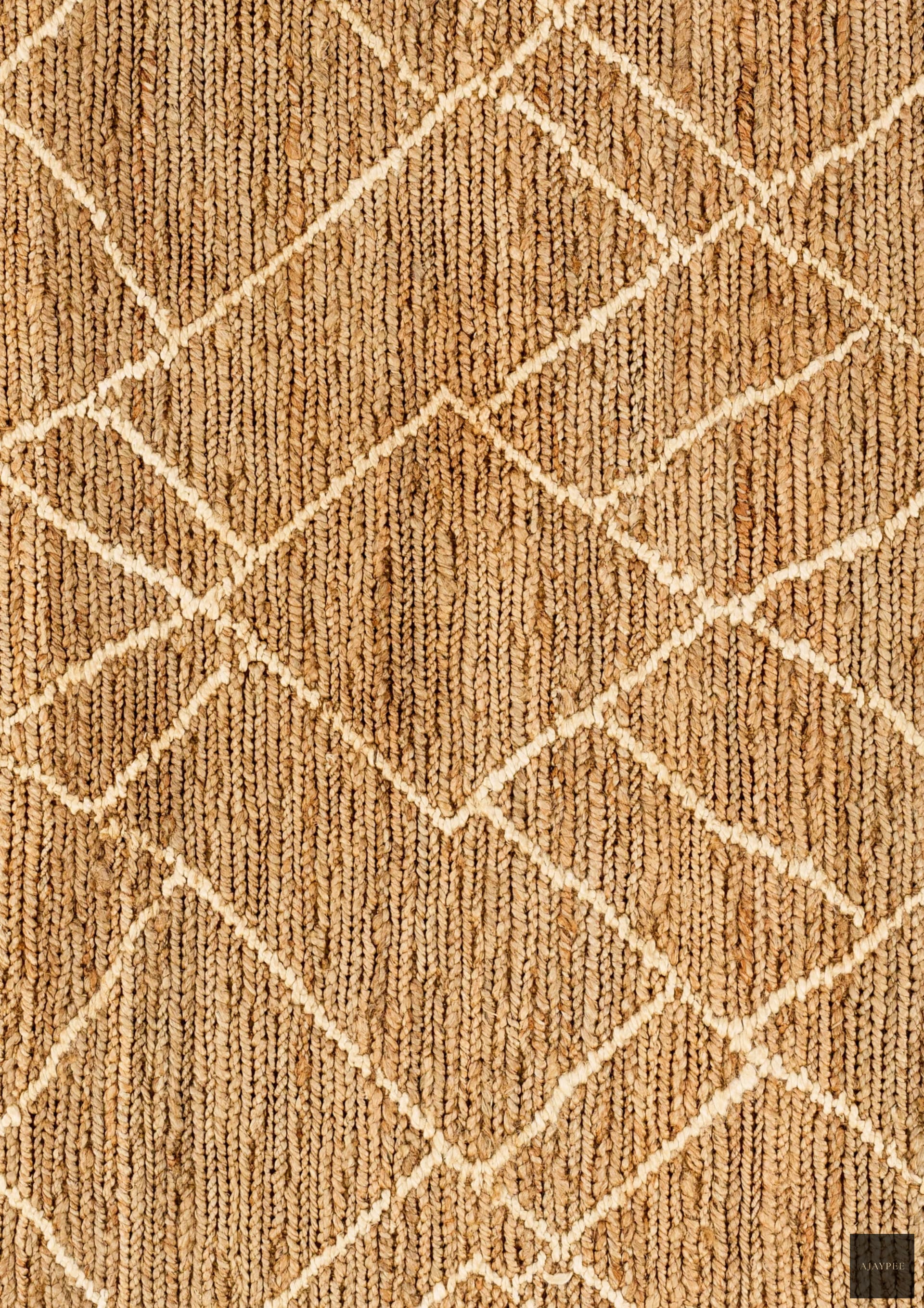 Hemp Hand Woven Rug _Pyramid Grain - Jute - Flatweave - Ajaypee Carpets (Thumbnail 3)