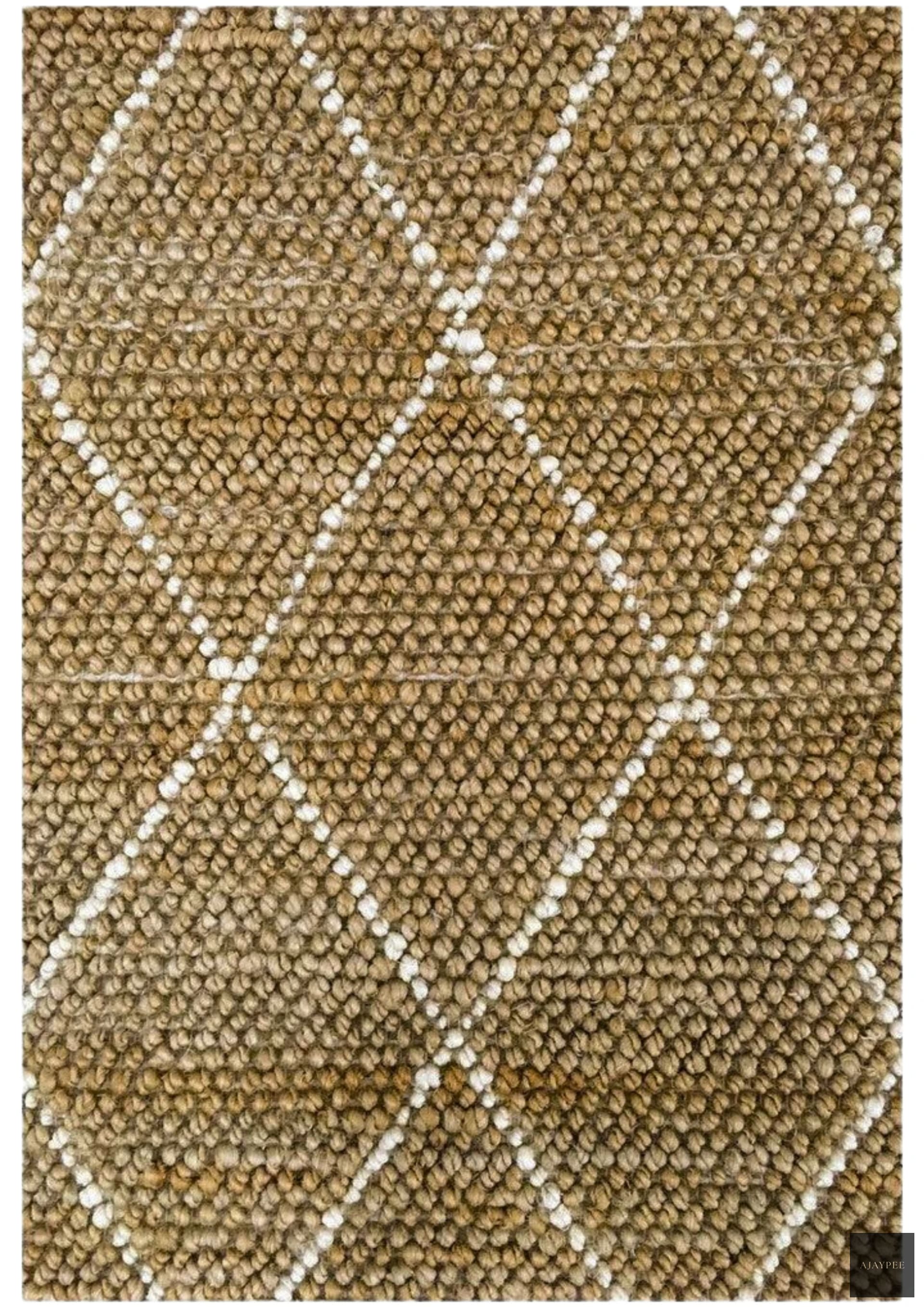 Hemp Hand Woven Rug: Loop Beni - Jute - Flatweave - Ajaypee Carpets
