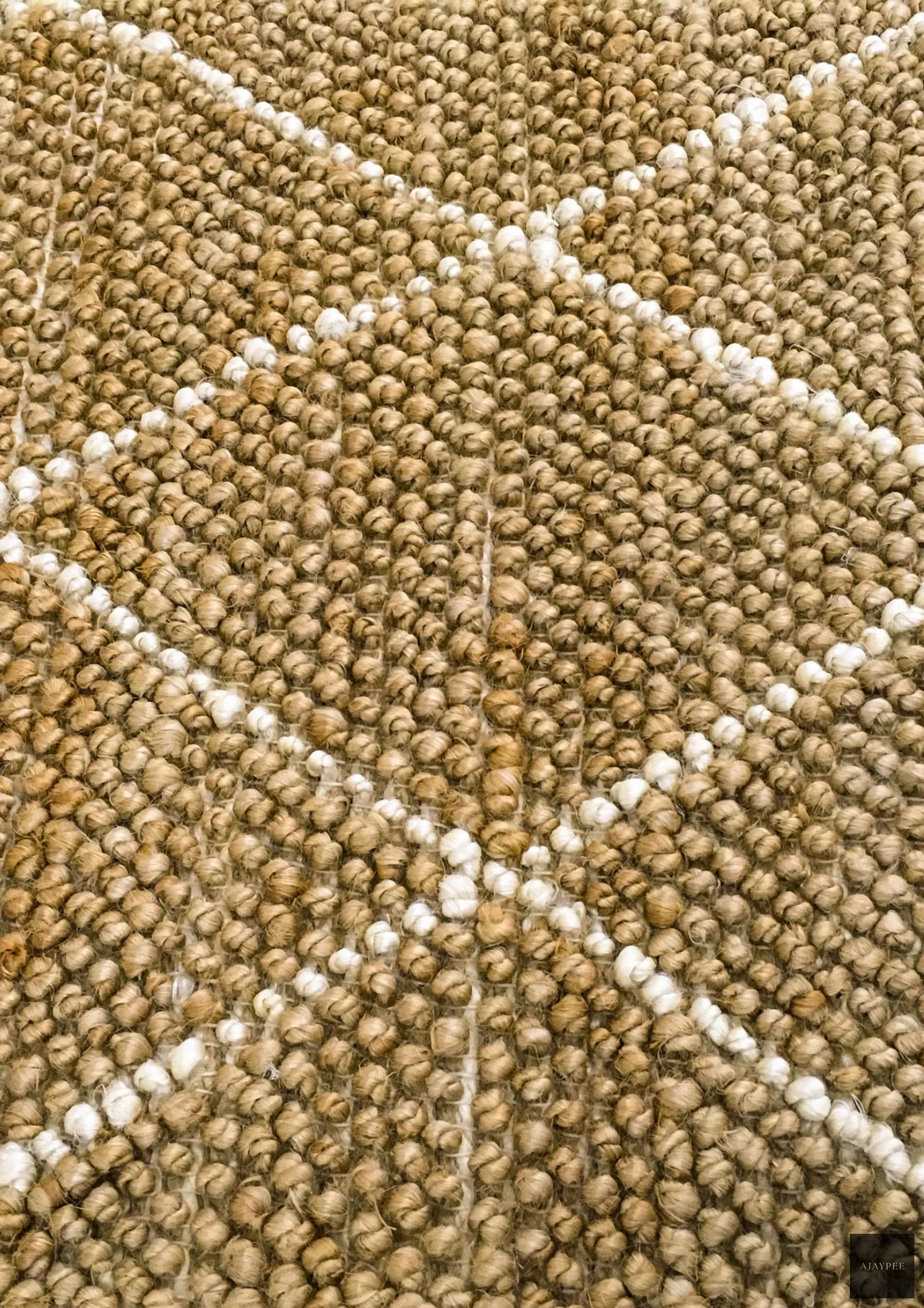 Hemp Hand Woven Rug: Loop Beni - Jute - Flatweave - Ajaypee Carpets (Detail)